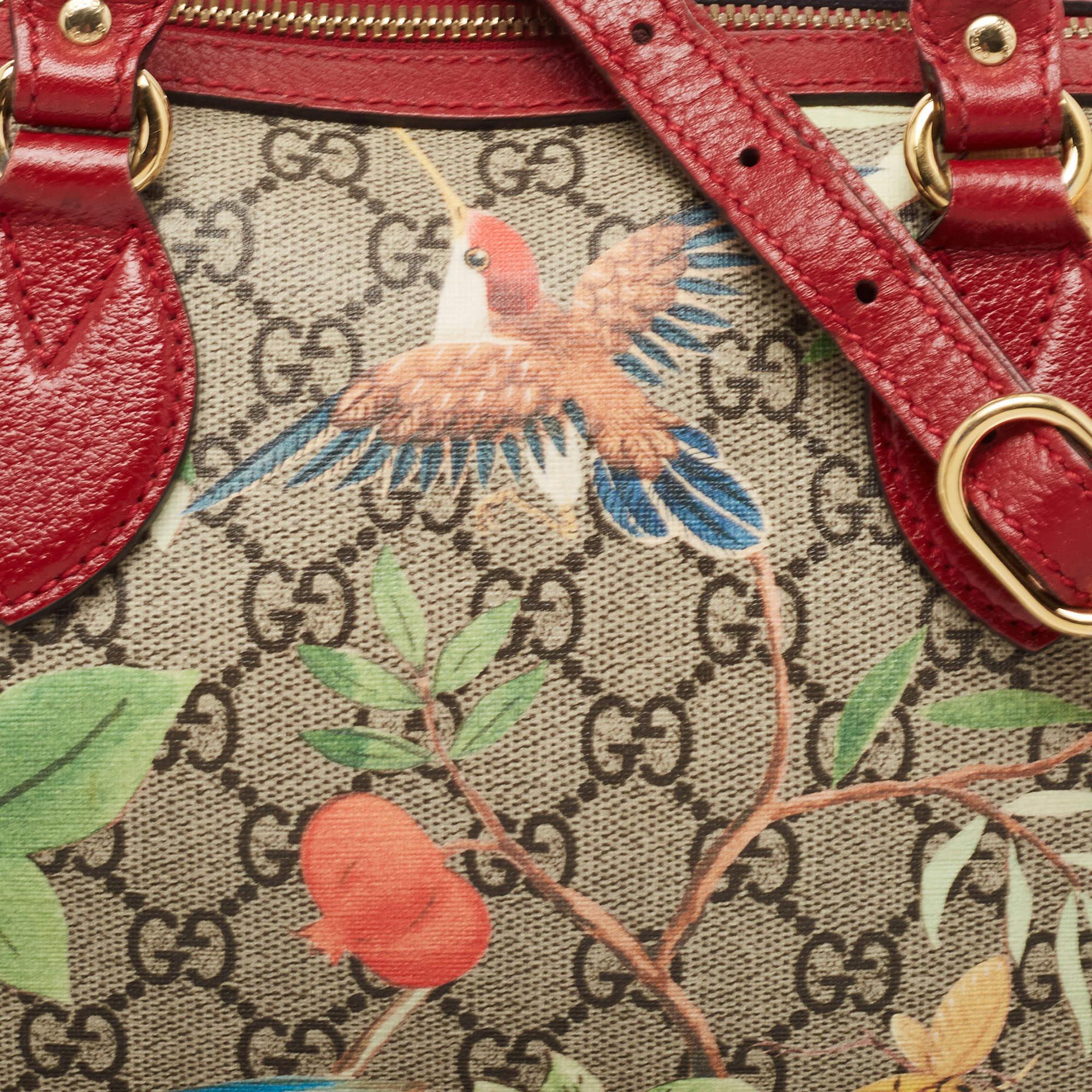 Gucci Multicolor GG Supreme Canvas and Leather Small Tian Boston Bag 9
