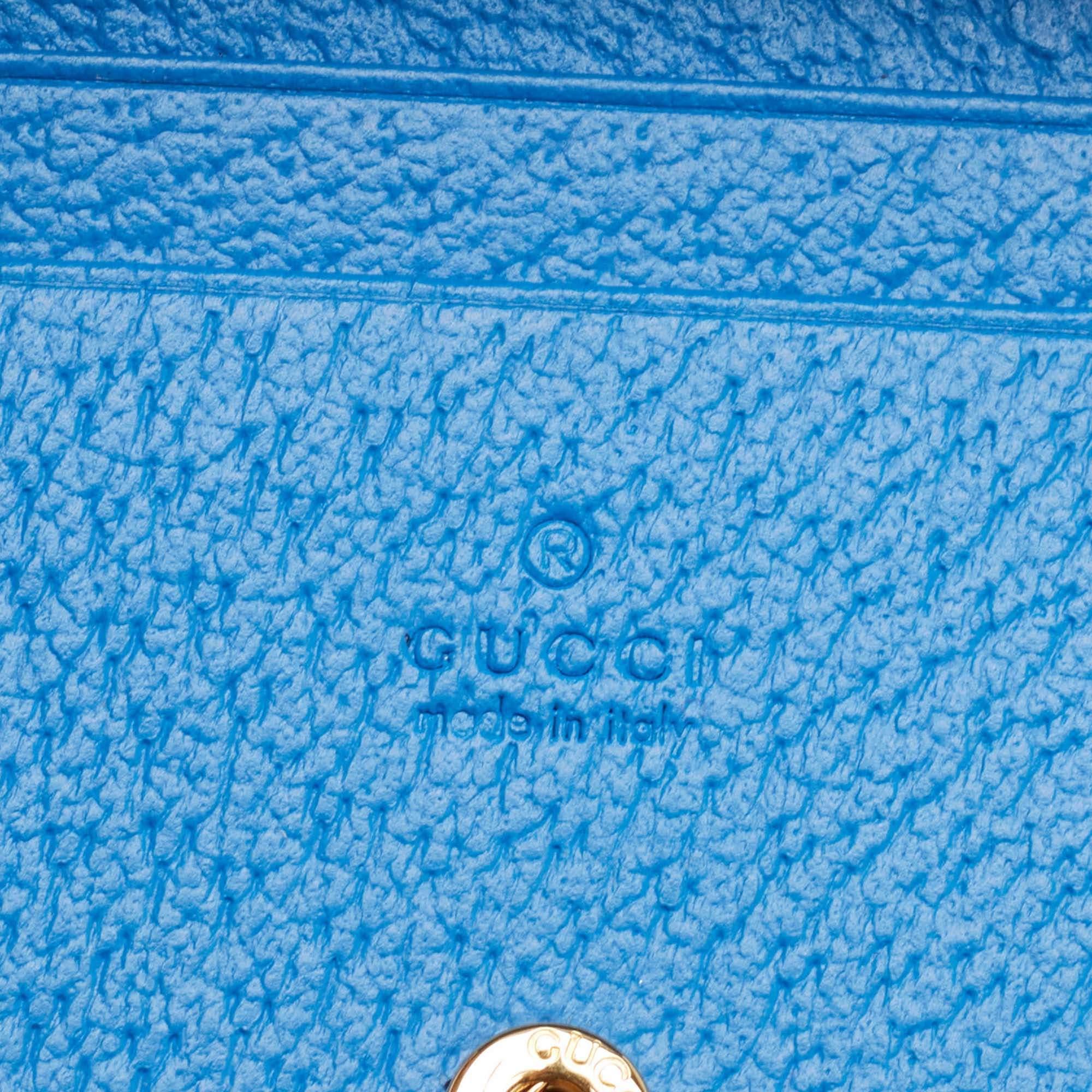Gucci Multicolor GG Supreme Canvas und Leder Brieftasche auf Kette im Angebot 6