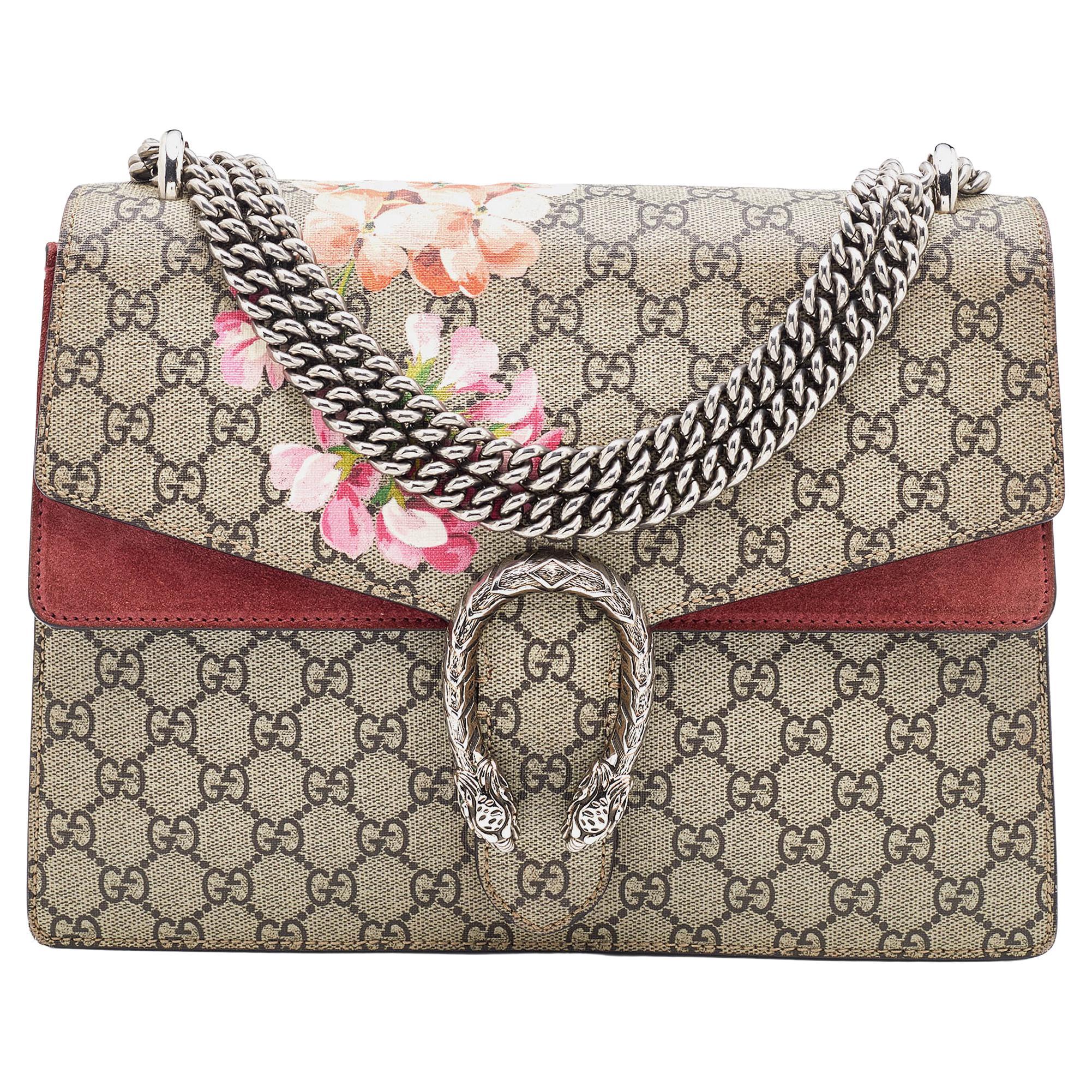 Gucci Multicolor GG Supreme Canvas and Suede Blooms Medium Dionysus  Shoulder Bag For Sale at 1stDibs