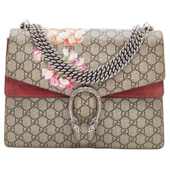 Gucci Multicolor GG Supreme Canvas and Suede Blooms Medium Dionysus Shoulder Bag