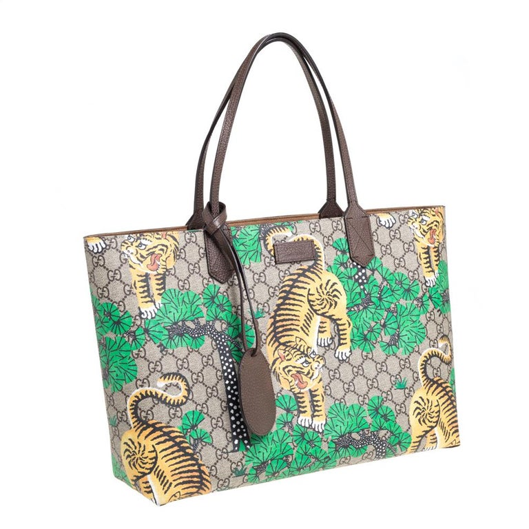 Gucci Multicolor GG Supreme Coated Canvas and Leather Bengal Tiger Shopper  Tote at 1stDibs
