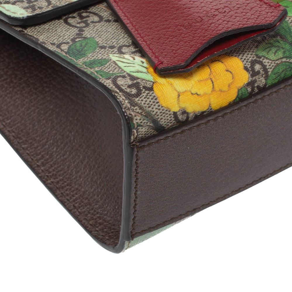 Gucci Multicolor GG Supreme Tian Canvas and Leather Small Padlock Shoulder Bag In Good Condition In Dubai, Al Qouz 2