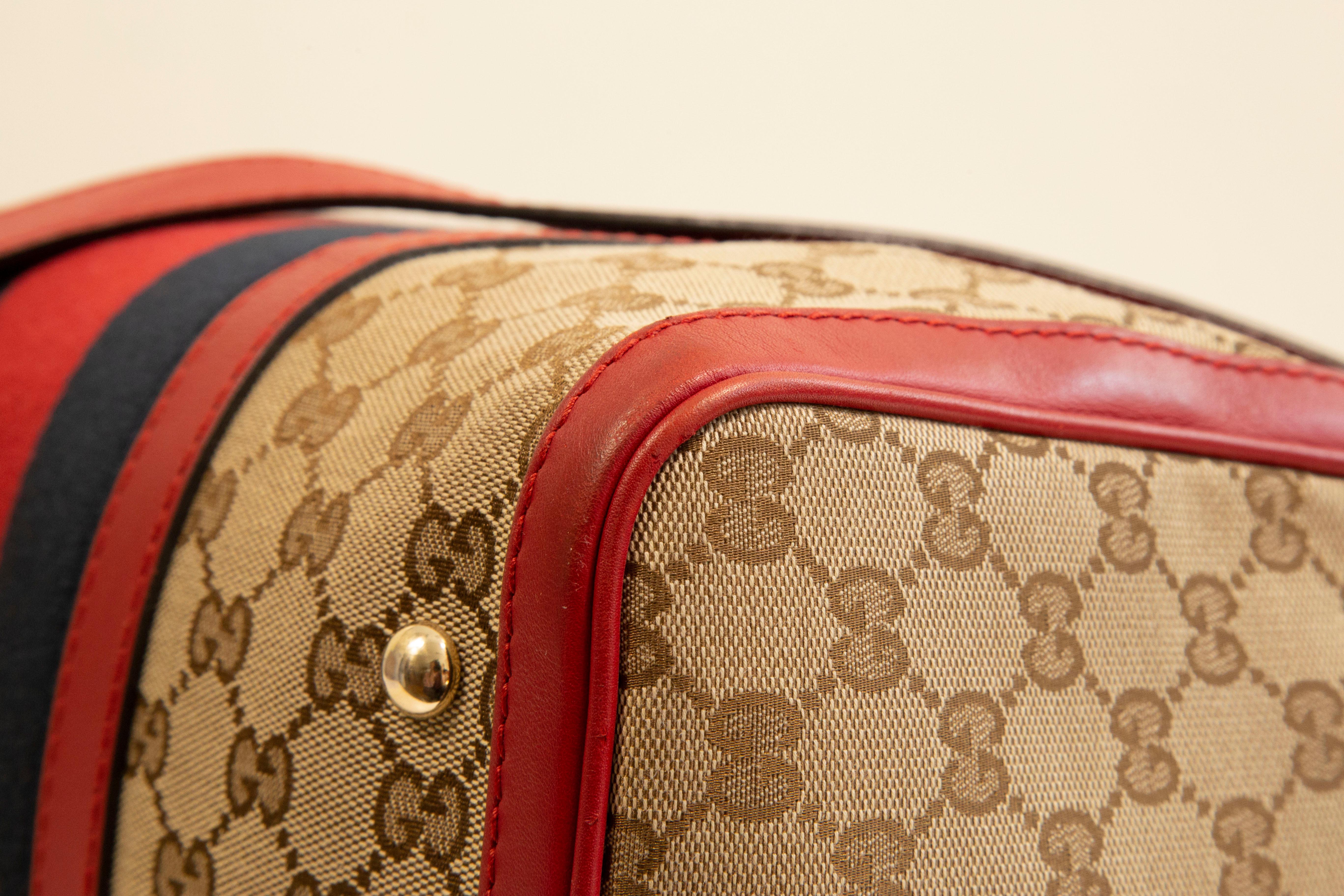 Gucci Multicolor GG Web Canvas Boston Bag Crossbody Bag For Sale 9