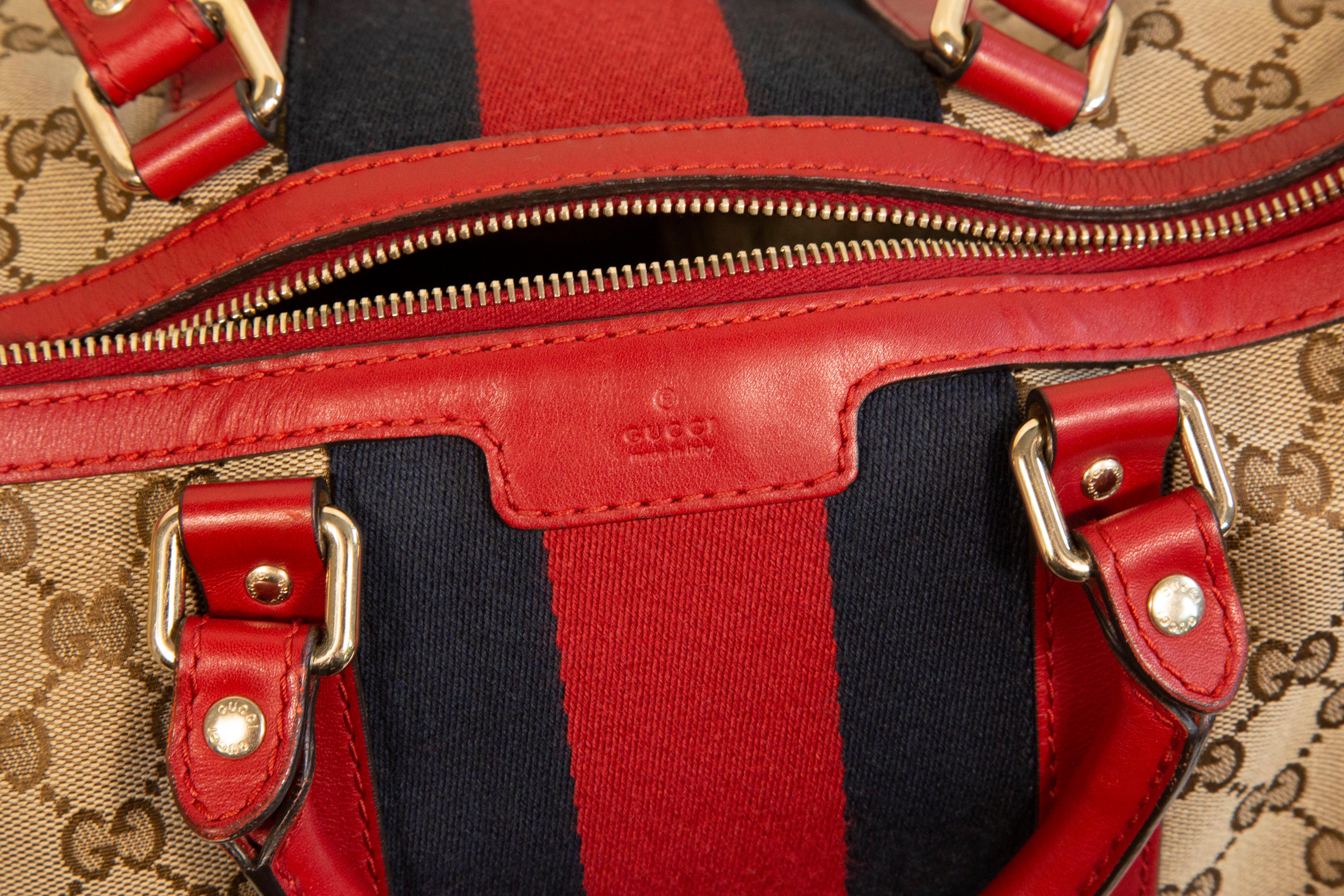 Gucci Multicolor GG Web Canvas Boston Bag Crossbody Bag For Sale 10