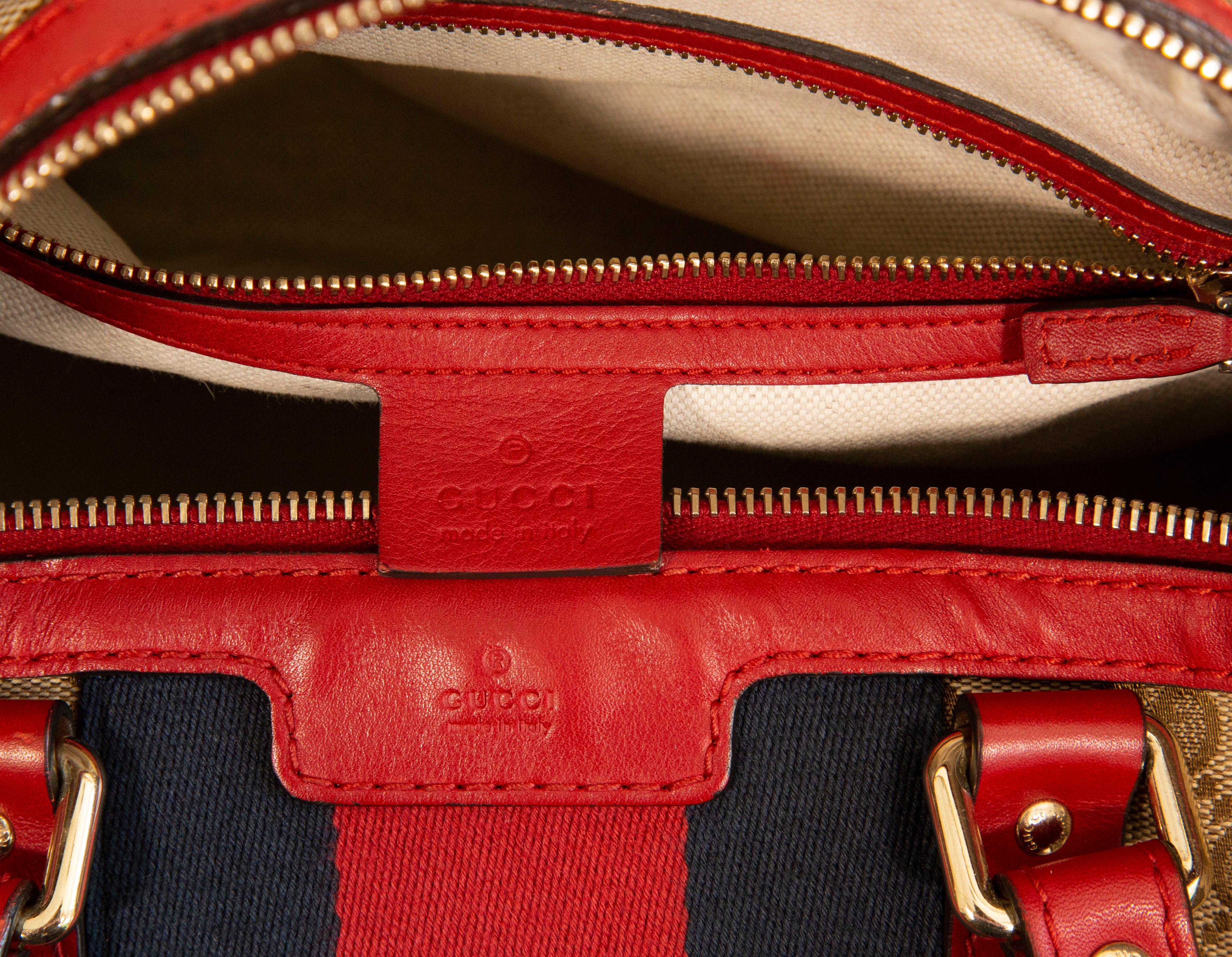 Gucci Multicolor GG Web Canvas Boston Bag Crossbody Bag For Sale 11