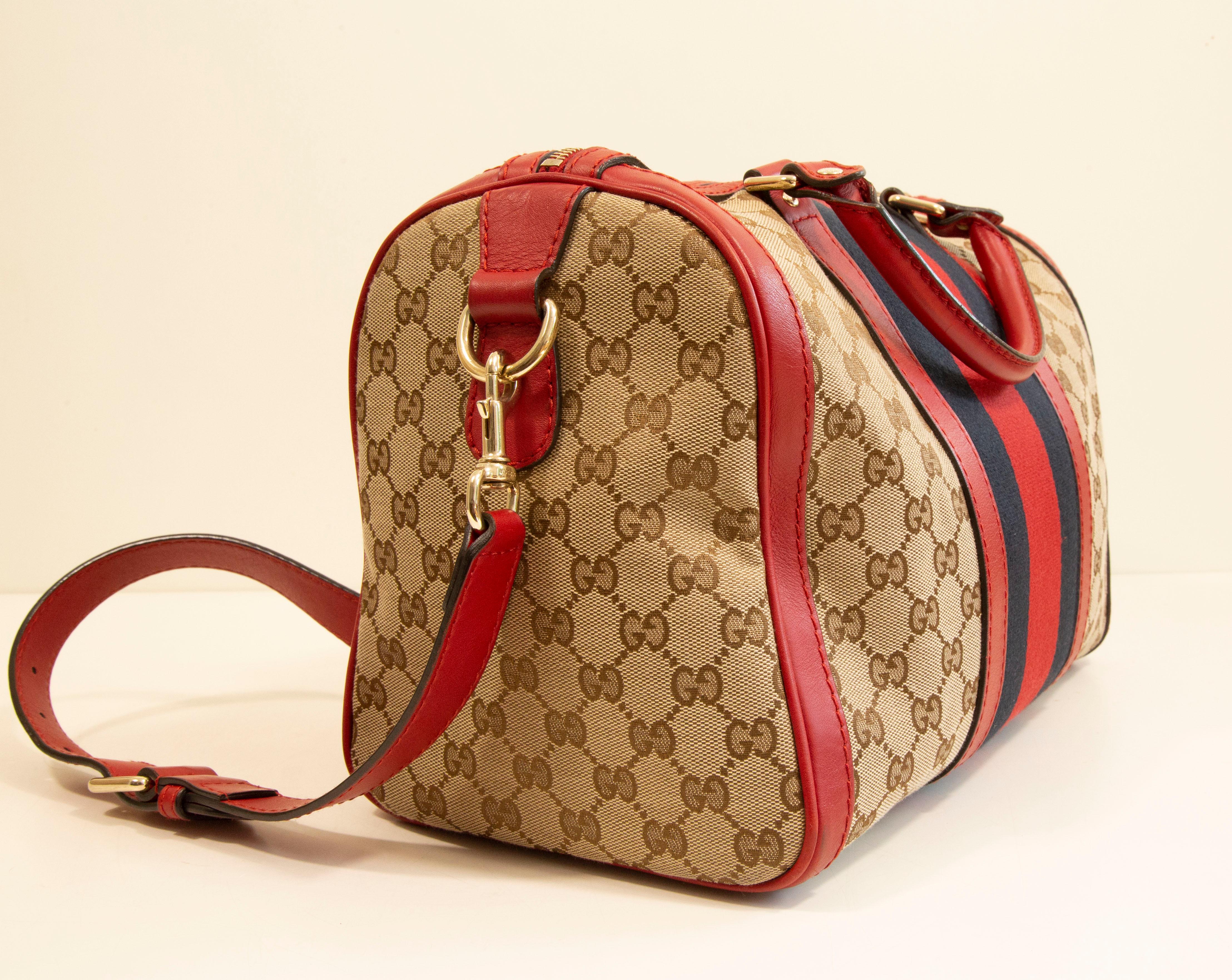 Gucci Multicolor GG Web Canvas Boston Bag Crossbody Bag For Sale 2