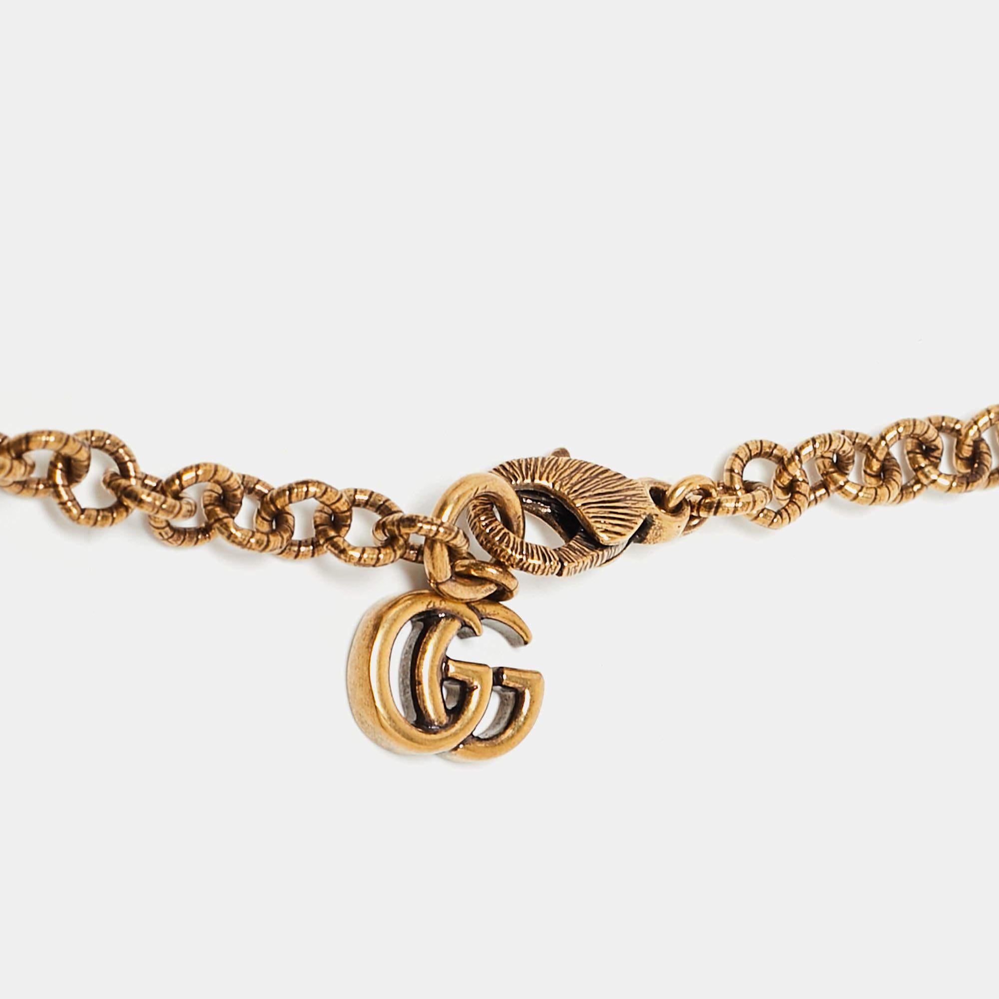 Gucci Multicolor Gripoix Cross Pendant Necklace In Excellent Condition In Dubai, Al Qouz 2