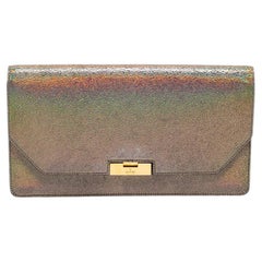 Gucci Multicolor Holographic Crackled Leather Heartbeat Clutch