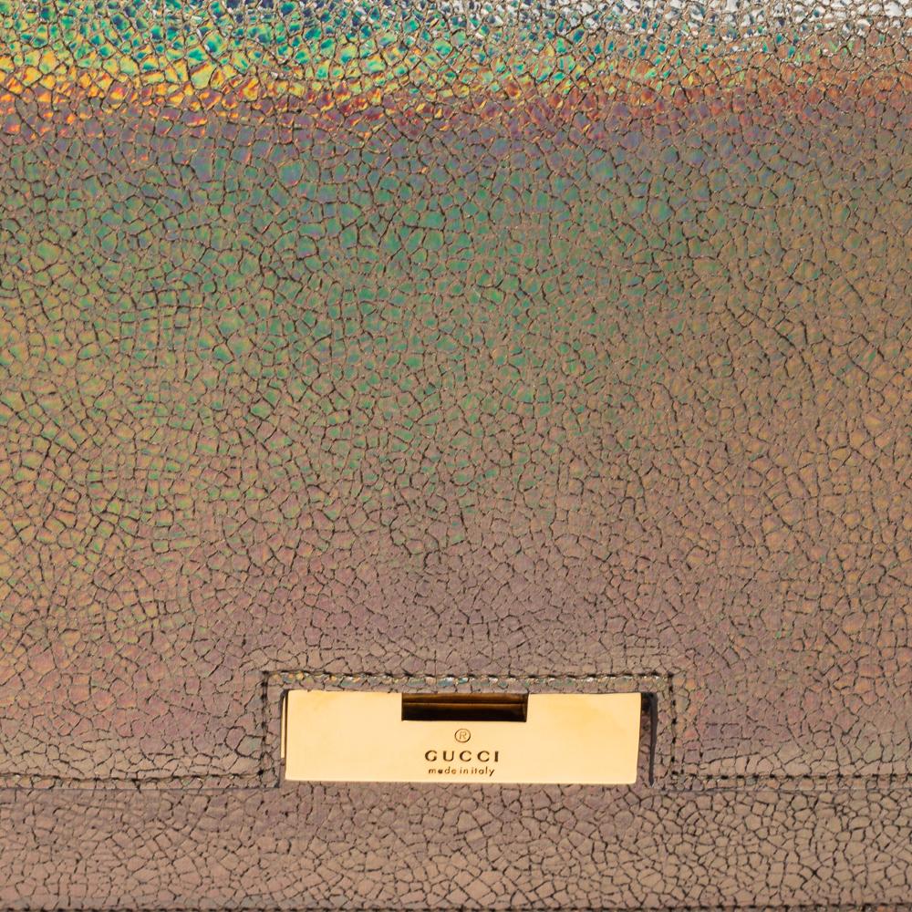 Women's Gucci Multicolor Iridescent Crackled Leather 58 Clutch