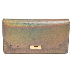 Used Gucci Multicolor Iridescent Crackled Leather 58 Clutch