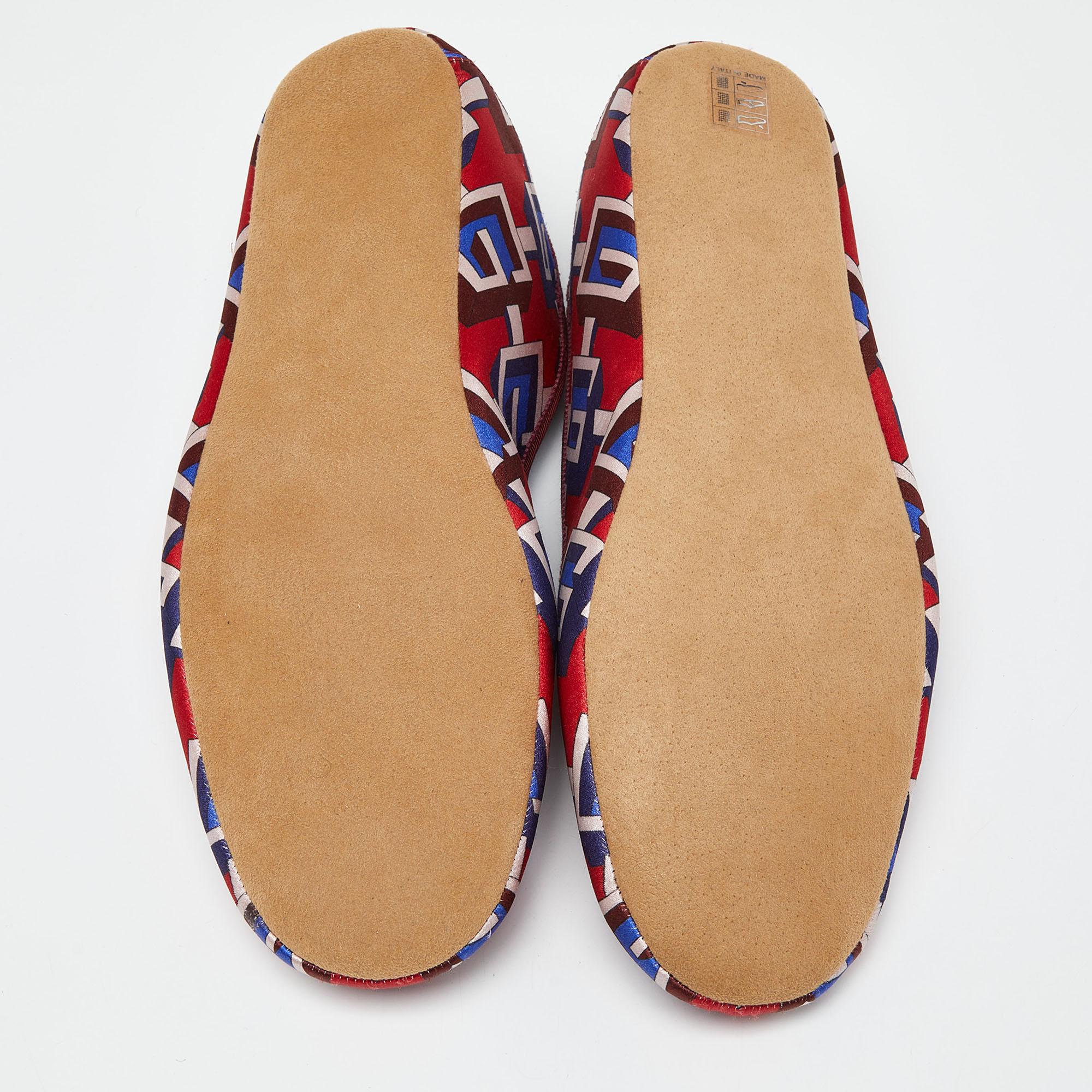 Gucci - Slippers de smoking en satin imprimé G isométrique multicolore, taille 44 1