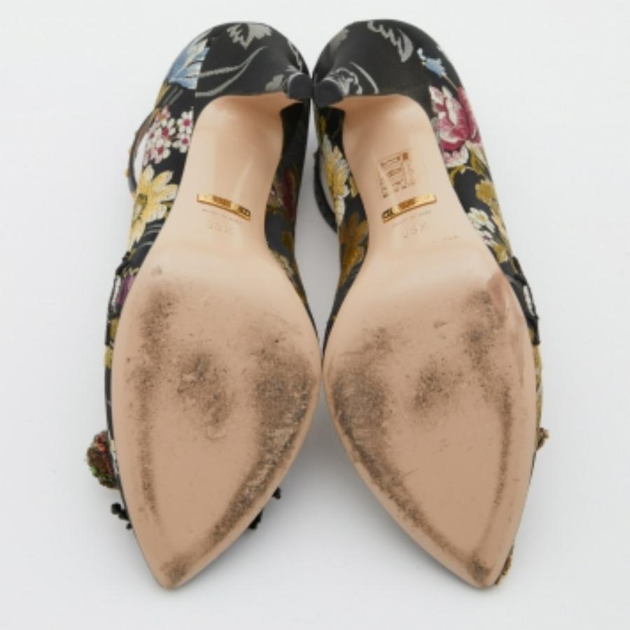 Gucci Multicolor Jacquard Floral Dionysus Ankle Strap Pumps Größe 36.5 im Angebot 3