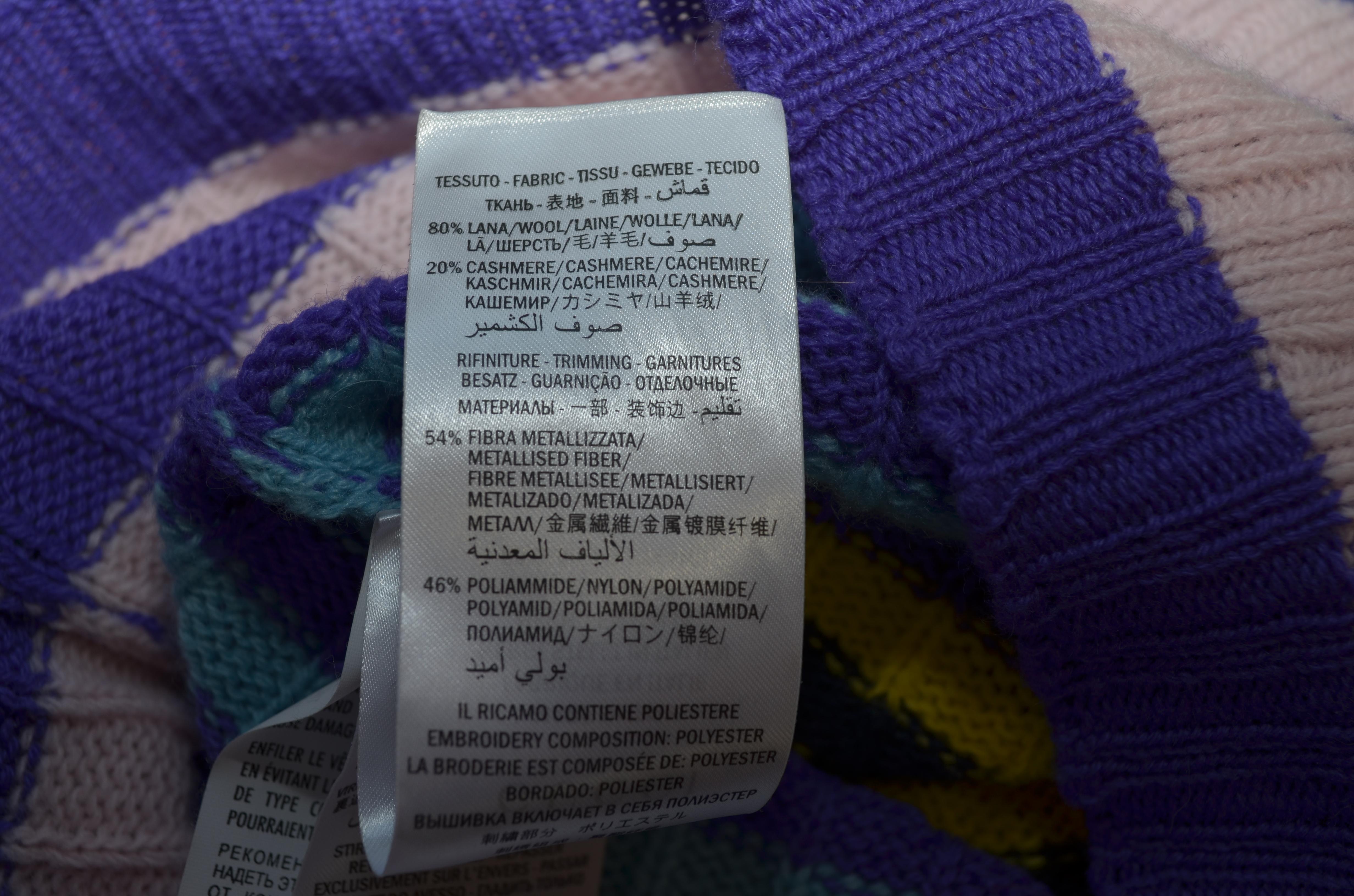 Gray Gucci MultiColor Knit Embroidered Sweater