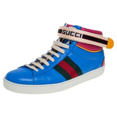 Gucci California Gg Pu Stars Fabric Hightop Sneaker in Blue for Men
