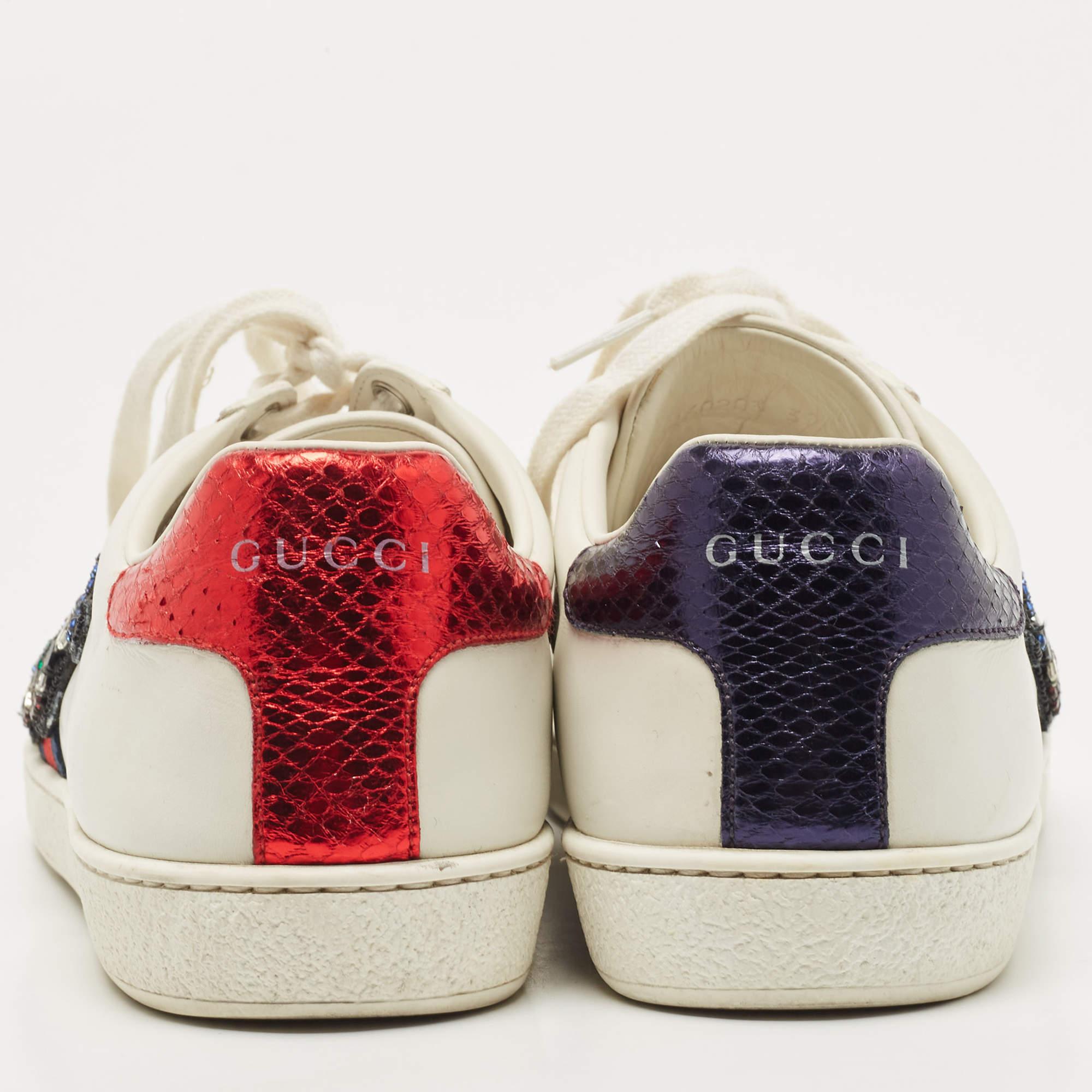 Gucci Multicolor Leather Ace Kingsnake Sneakers Size 39 3