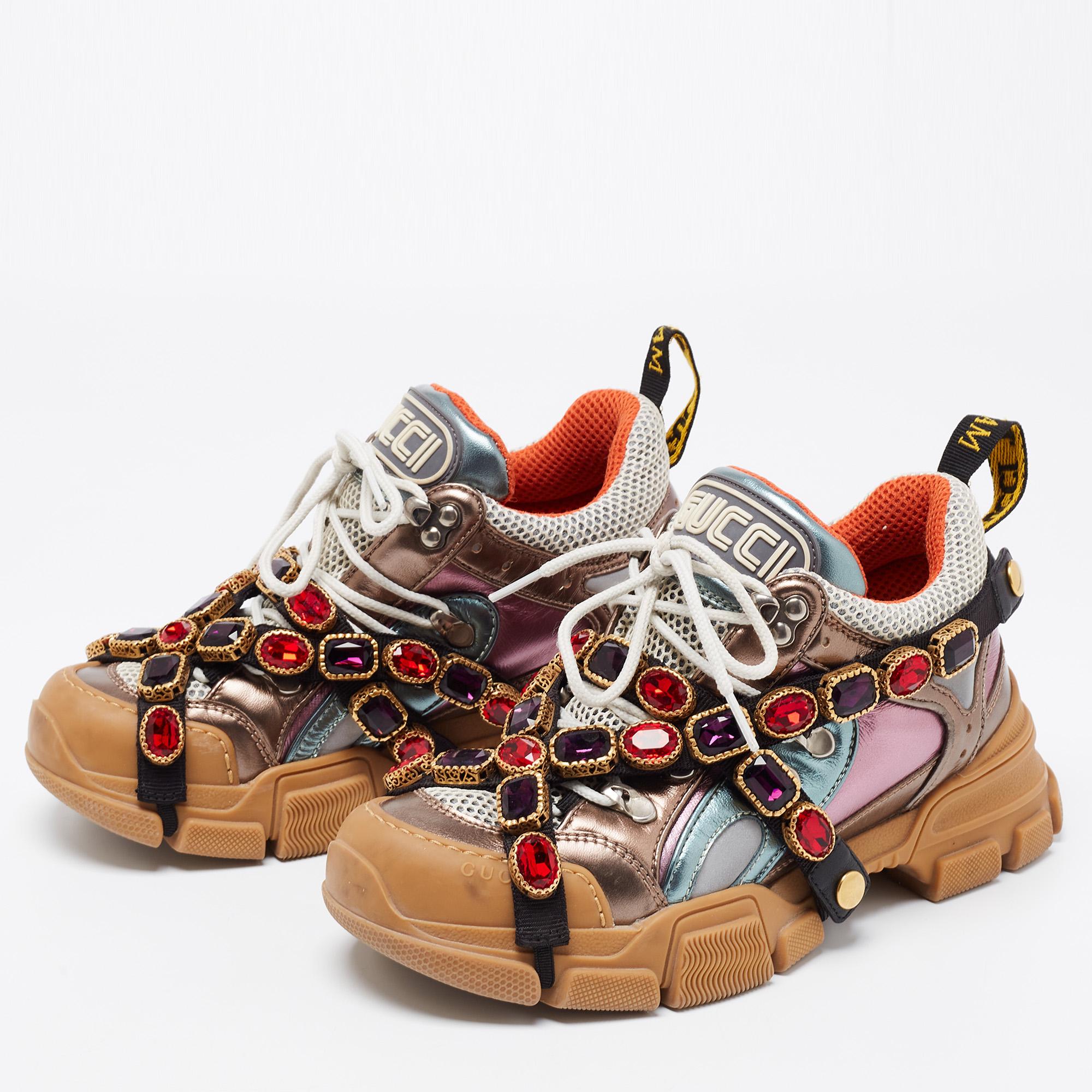 gucci flashtrek sneaker aus leder