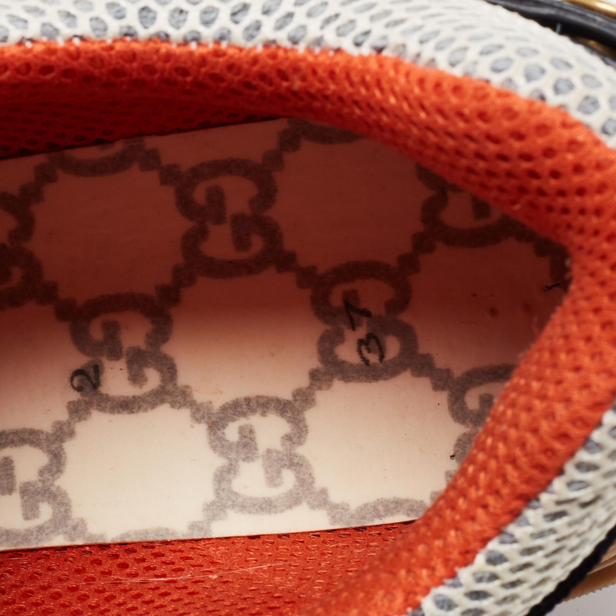 Gucci Multicolor Leather And Mesh Flashtrek Embellished Lace Up Sneakers Size 37 In Good Condition In Dubai, Al Qouz 2