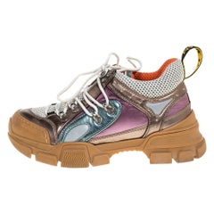 Gucci Multicolor Leather and Mesh Flashtrek Low-Top Sneakers Size 36