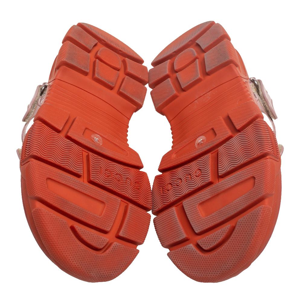 Gucci Multicolor Leather And Mesh Open Toe Sandals Size 36 In Good Condition In Dubai, Al Qouz 2