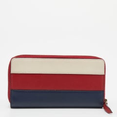 Gucci Multicolor Leather Bee Embellished Zip Around Wallet