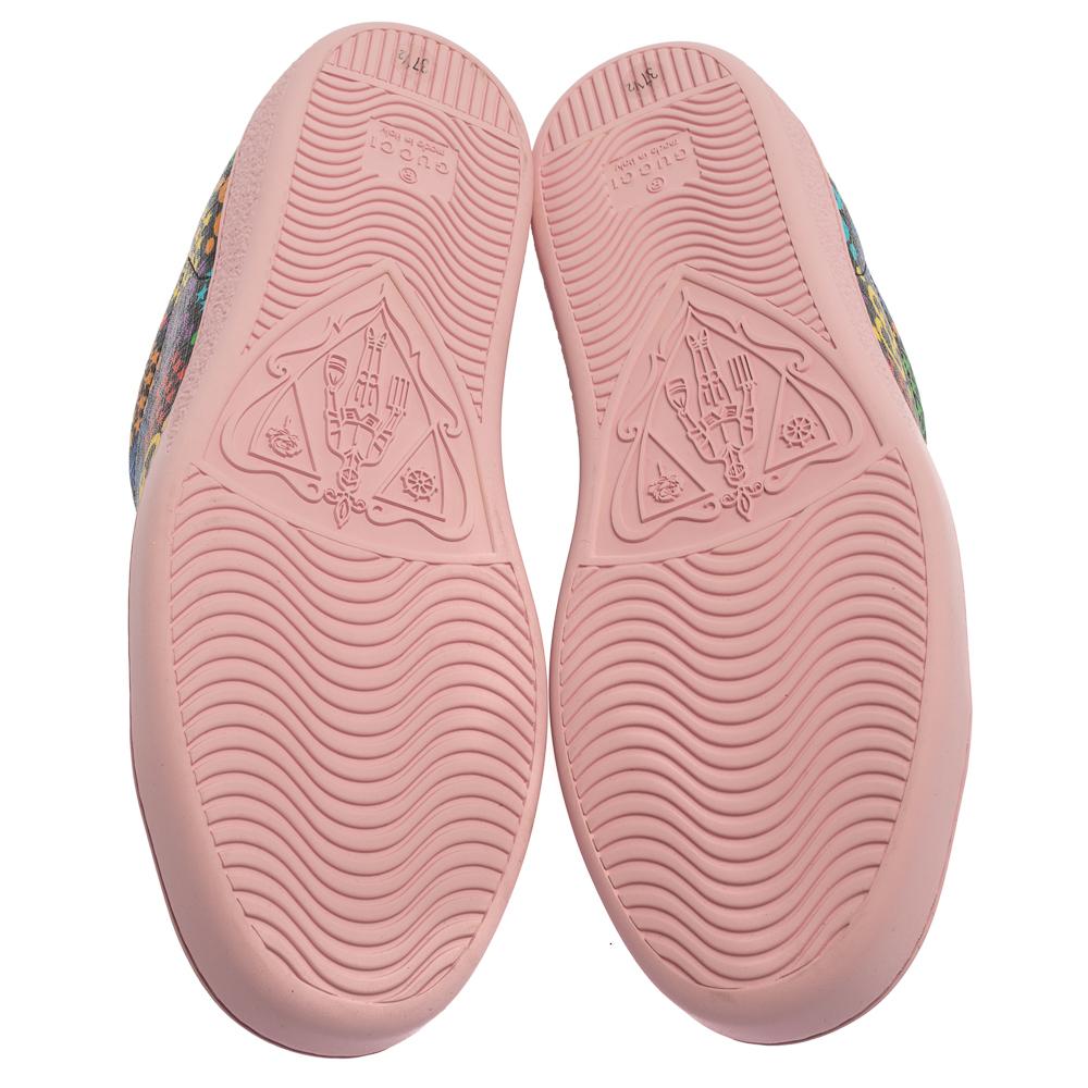 Gucci Multicolor Leather GG Psychedelic Ace Sneakers Size 37.5 In New Condition In Dubai, Al Qouz 2