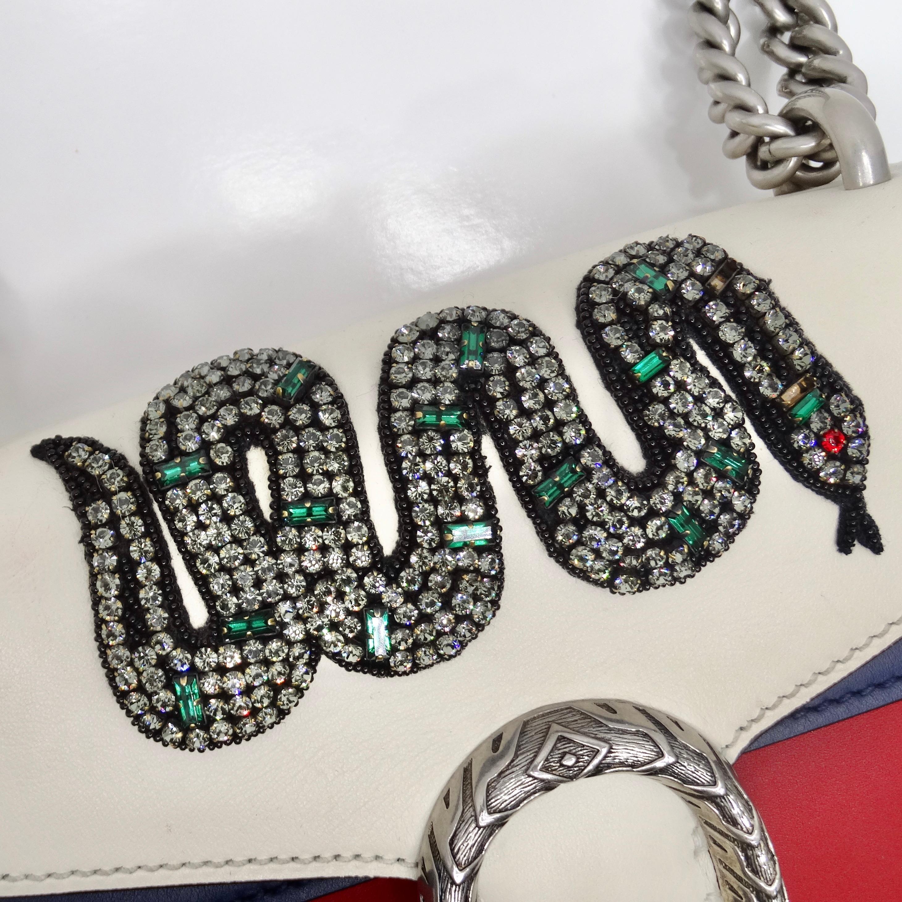 Mehrfarbige Dionysus-Tasche aus Leder mit Mini-Kristallschlangenstickereien von Gucci im Zustand „Hervorragend“ im Angebot in Scottsdale, AZ