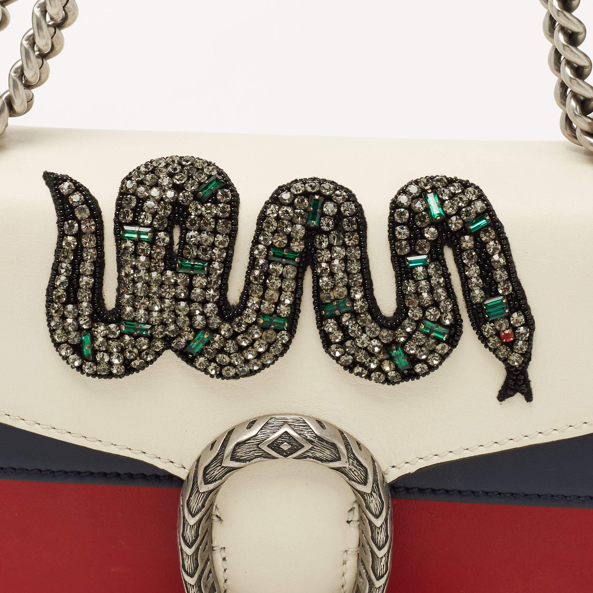 Gucci Multicolor Leather Mini Crystal Snake Embroidered Dionysus Shoulder Bag 4
