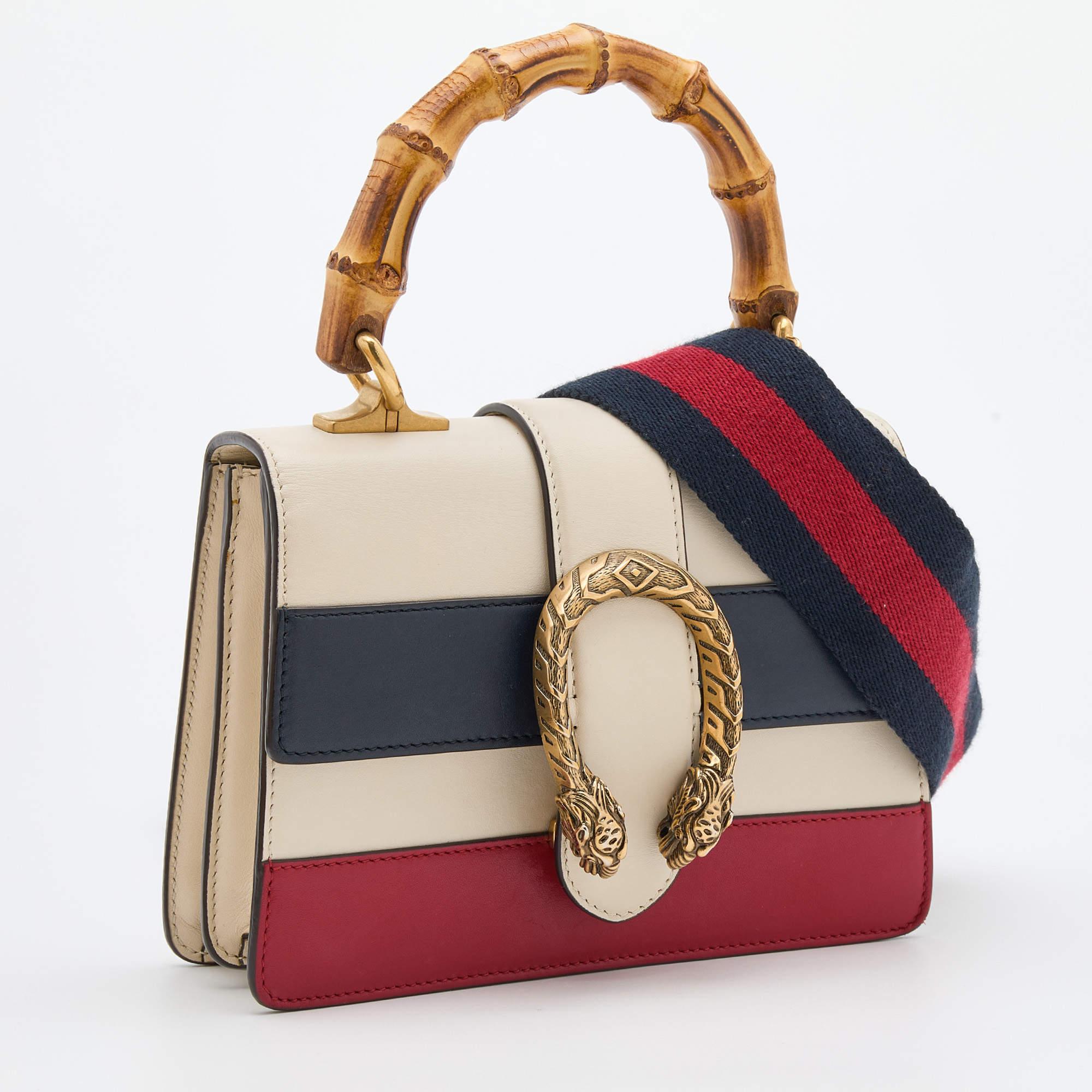 Women's Gucci Multicolor Leather Mini Dionysus Bamboo Top Handle Bag