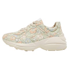 Used Gucci Multicolor Leather Rhyton Lace Up Sneakers Size 38
