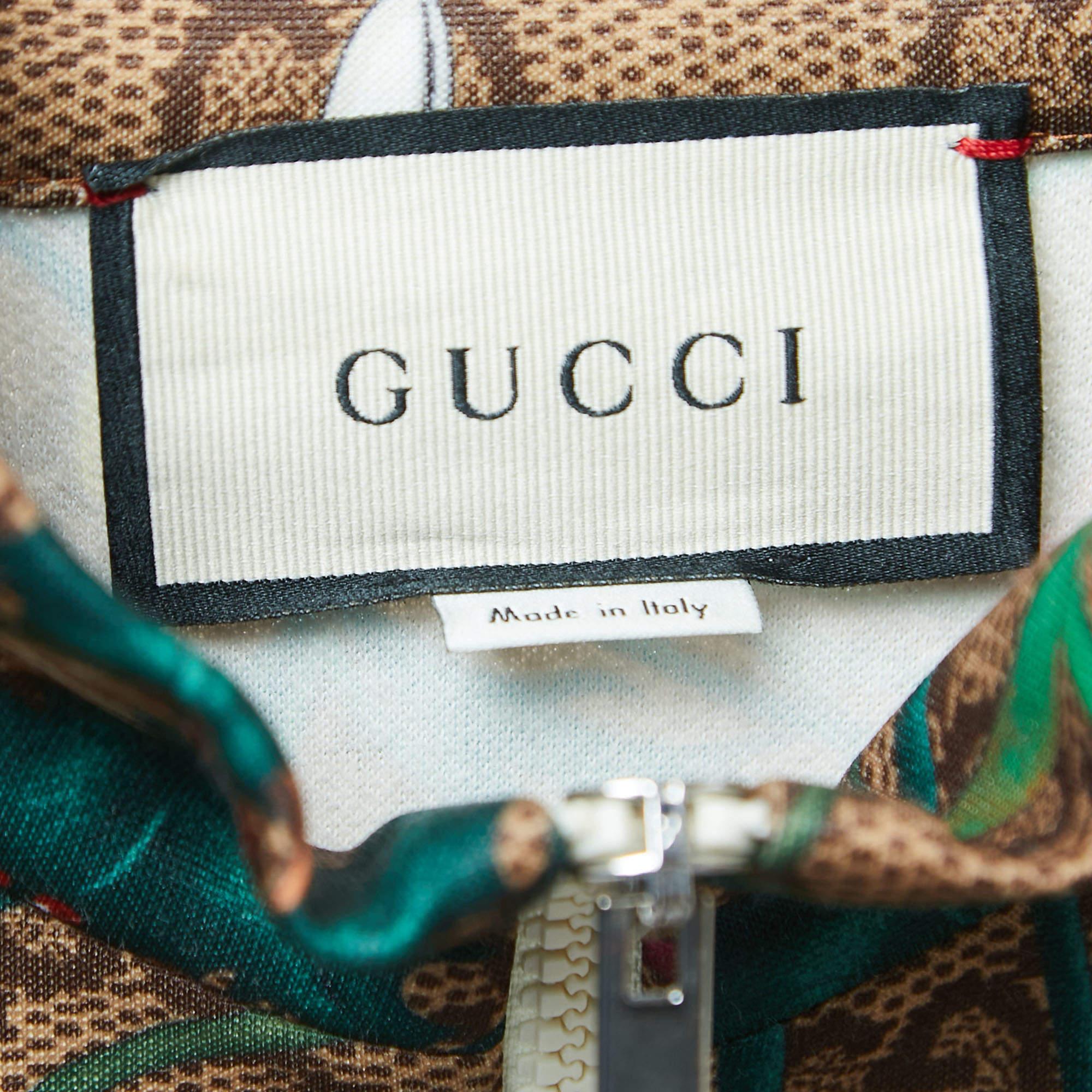 Women's Gucci Multicolor Logo Print Knit Sweatshirt Joggers Set XS For Sale