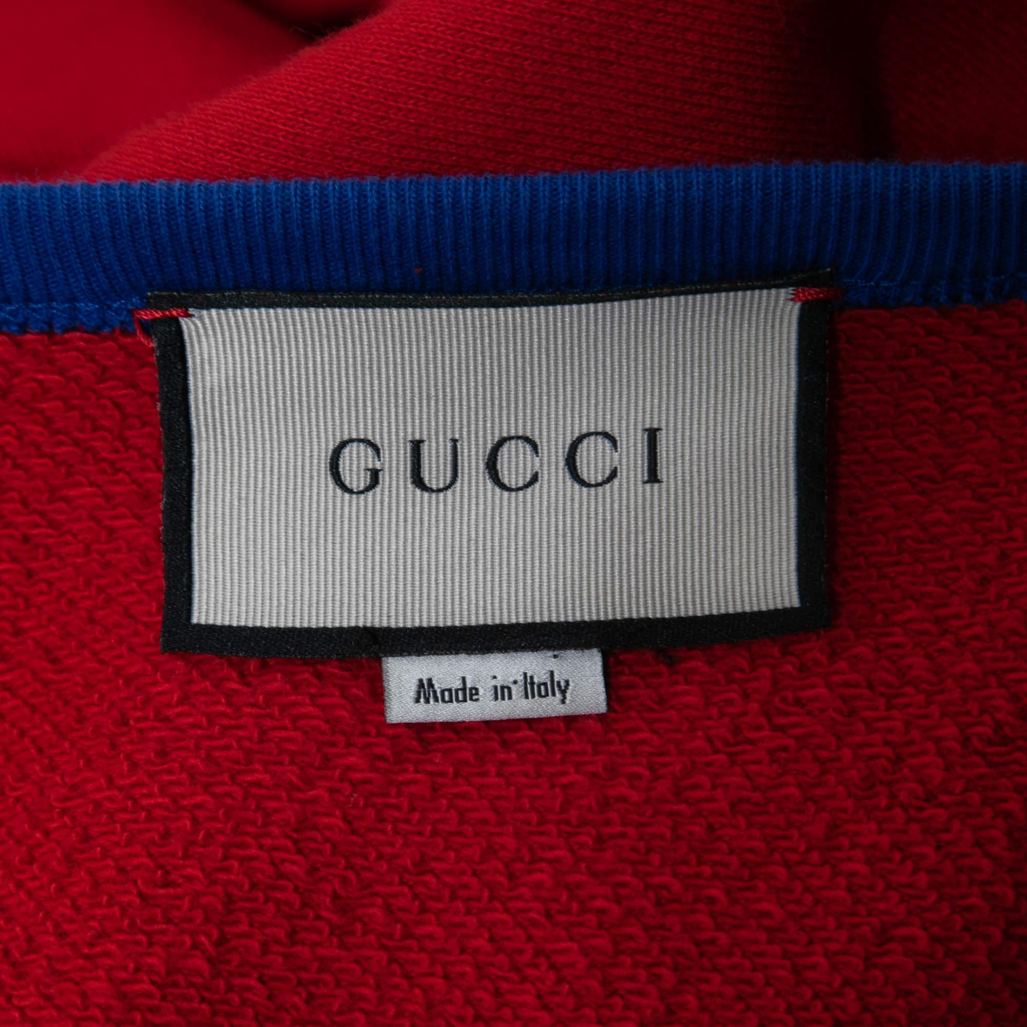 Gucci Multicolor Logo Printed Sweatshirt XL In Good Condition In Dubai, Al Qouz 2