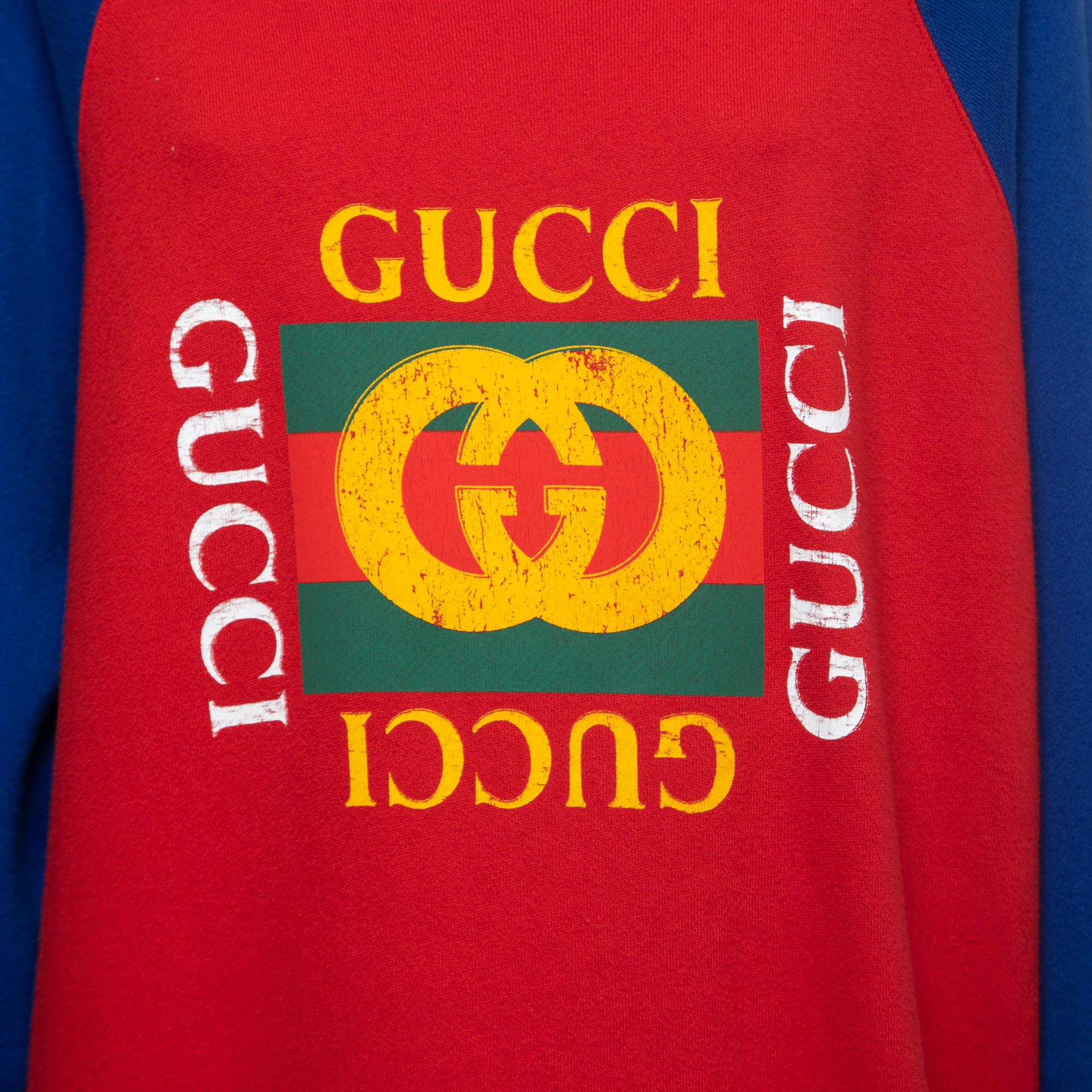 Men's Gucci Multicolor Logo Printed Sweatshirt XL