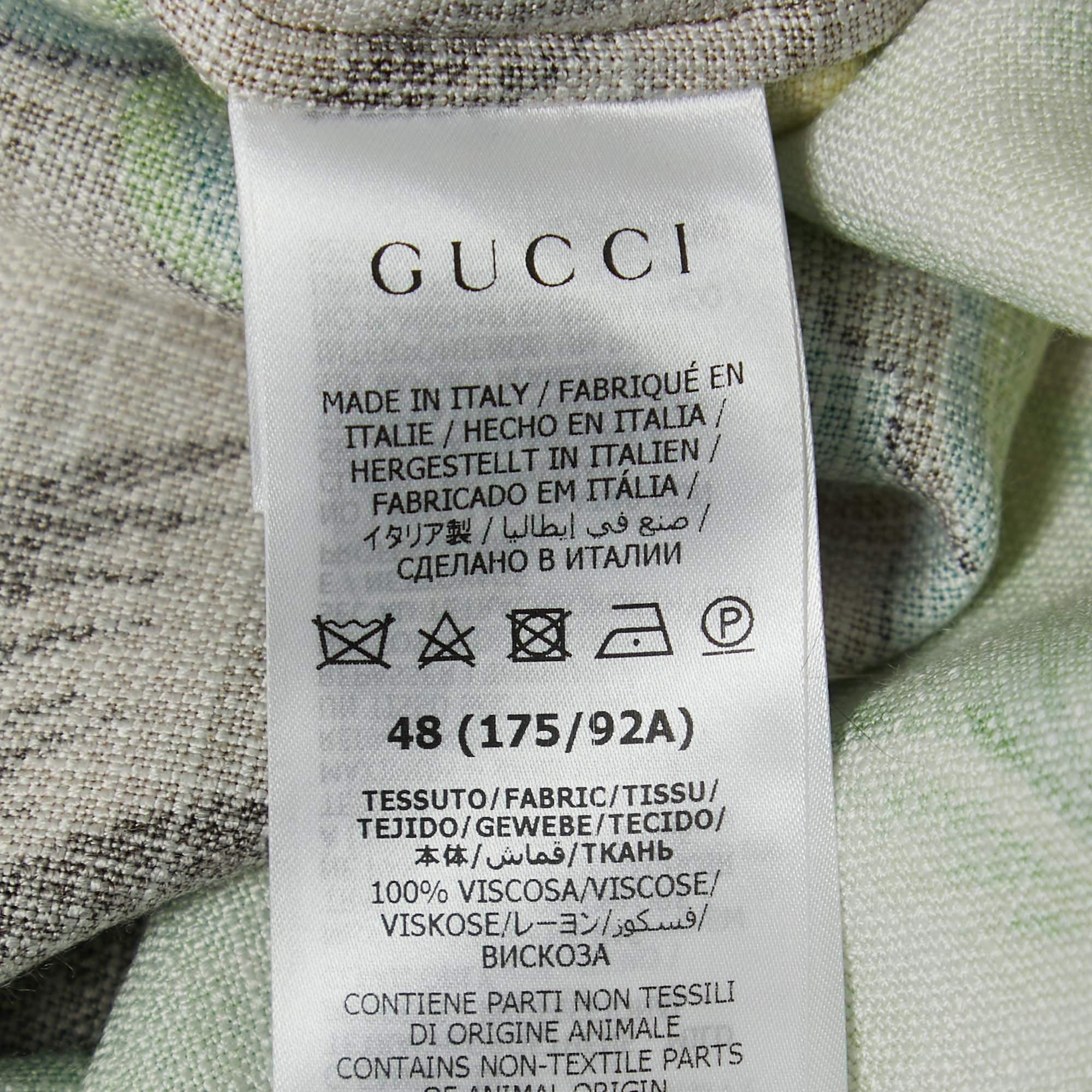 Gucci Mehrfarbiges Kurzarmhemd aus Viskose mit Love Parade-Druck M Damen im Angebot