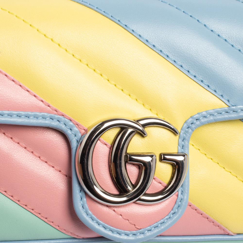 Gucci Multicolor Matelassé Leather Super Mini GG Marmont Crossbody Bag 2