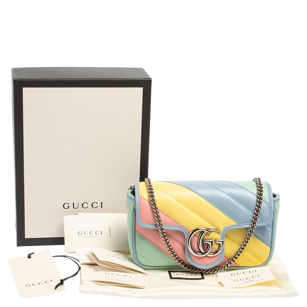 Gucci Multicolor Matelassé Leather Super Mini GG Marmont Crossbody Bag 4