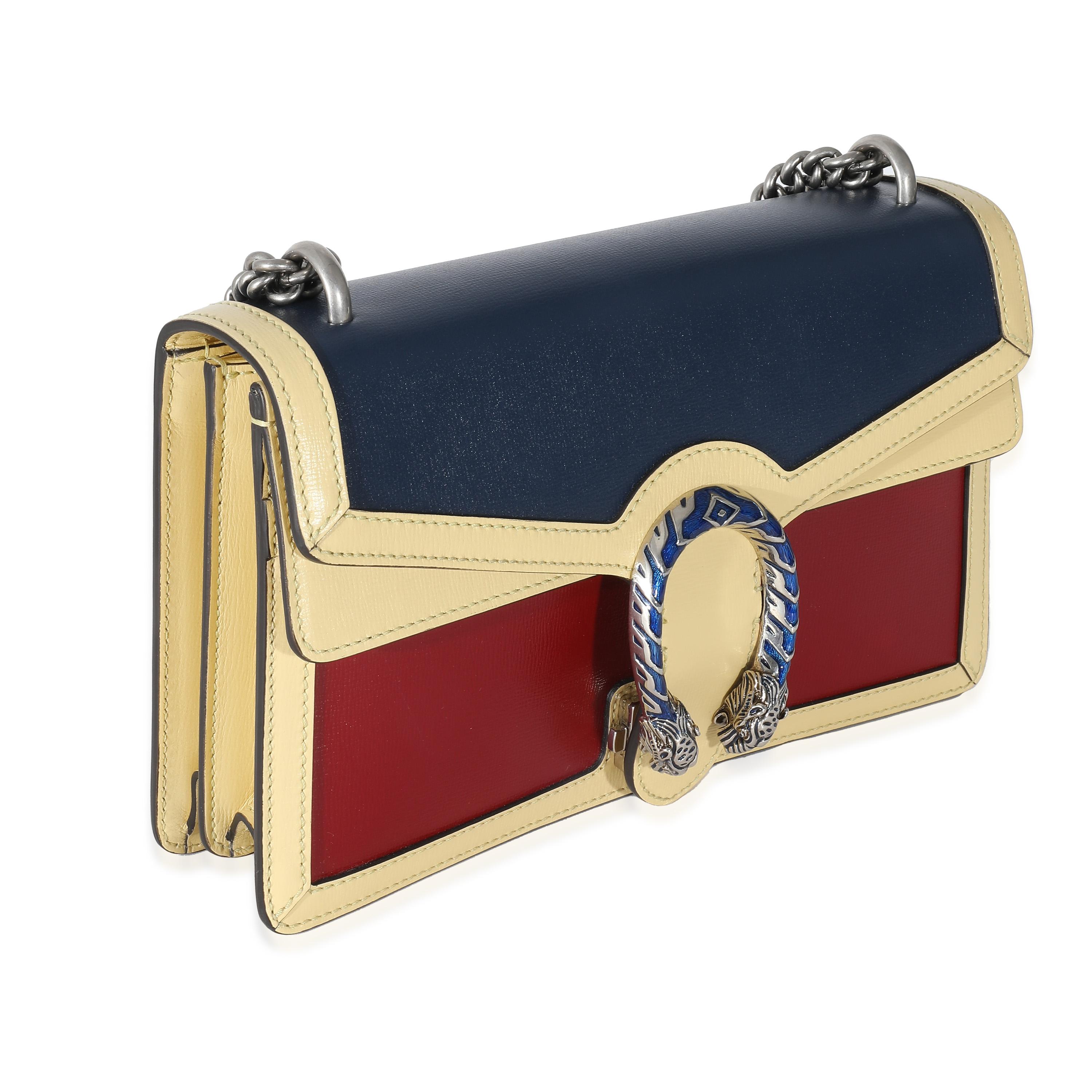 Beige Petit sac Dionysus en cuir de veau multicolore marine émaillé Gucci en vente