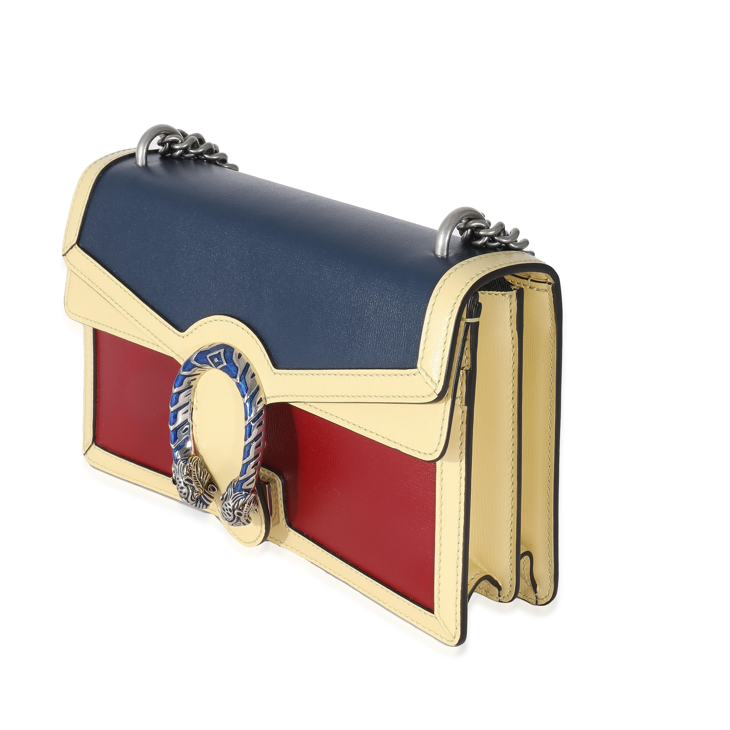 Petit sac Dionysus en cuir de veau multicolore marine émaillé Gucci Excellent état - En vente à New York, NY