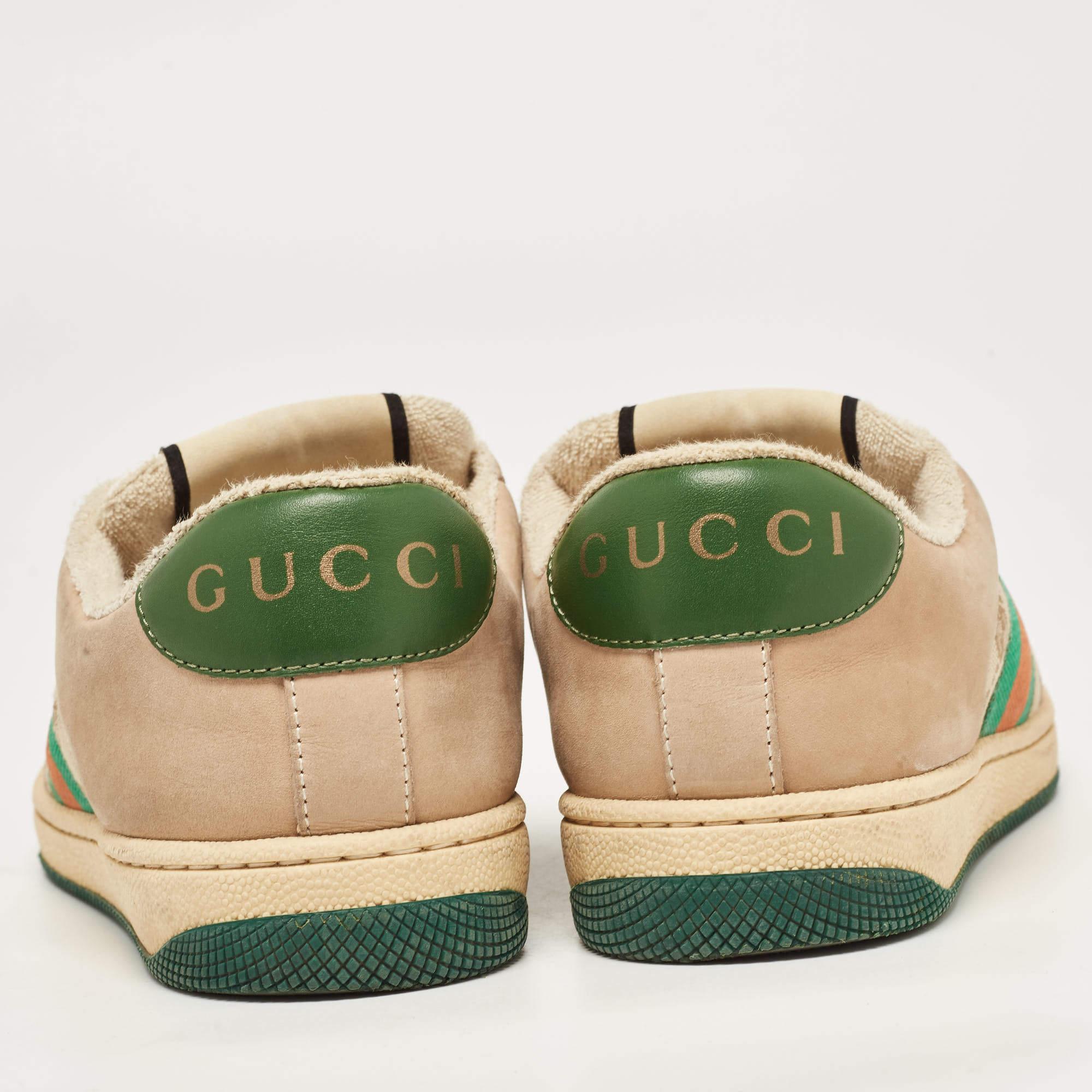 Gucci Multicolor Nubuck and Leather Screener Sneakers Size 37 1