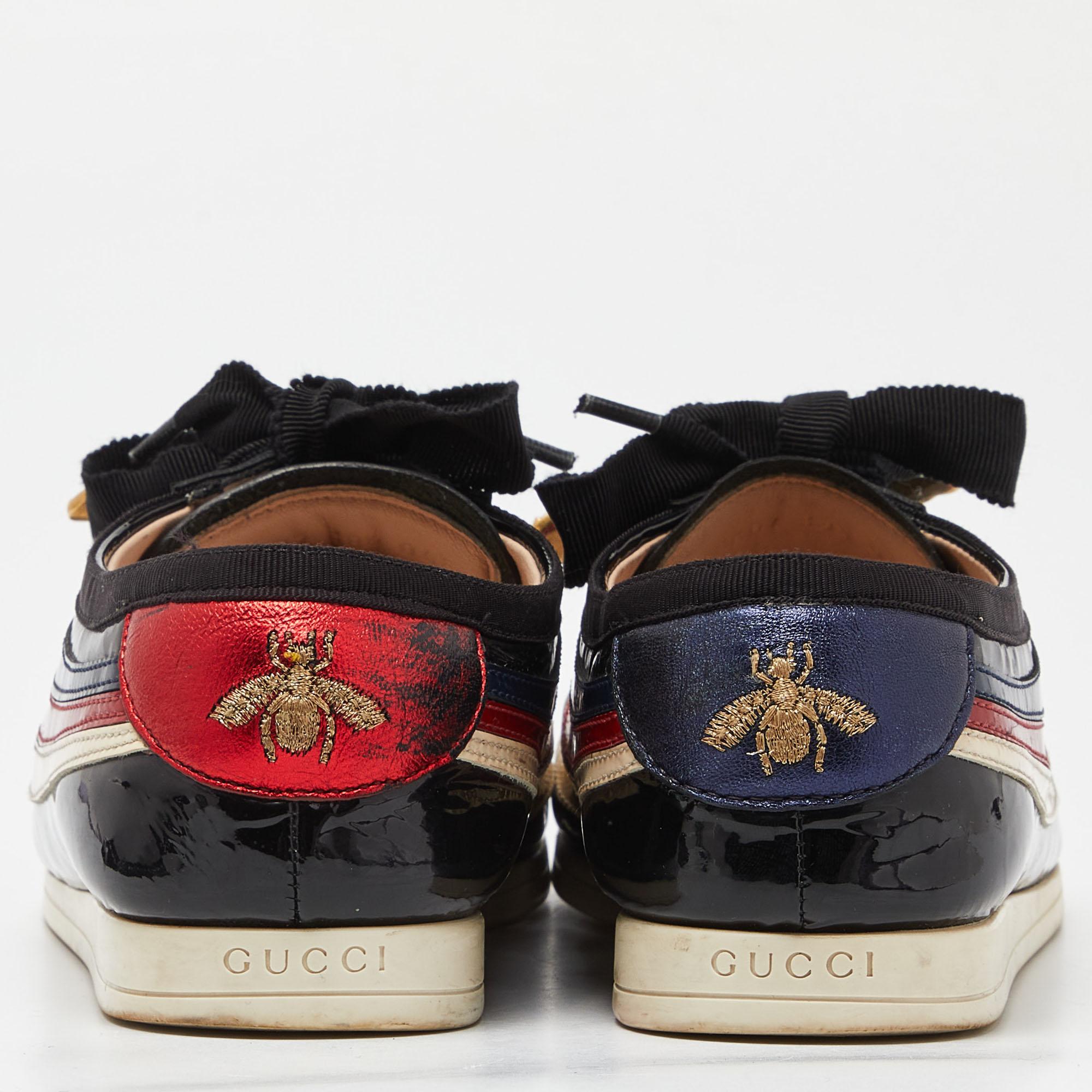 Gucci Baskets Falacer Butterfly en cuir verni multicolore taille 38,5 Pour femmes en vente