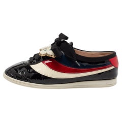 Gucci Multicolor Patent Leather New Ace Falacer Butterfly Low-Top Size 38