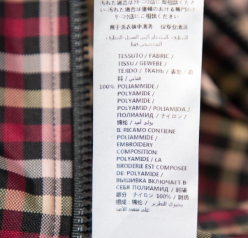 Gucci Multicolor Plaid Canvas Zipper Front Hooded Coat S In Good Condition For Sale In Dubai, Al Qouz 2
