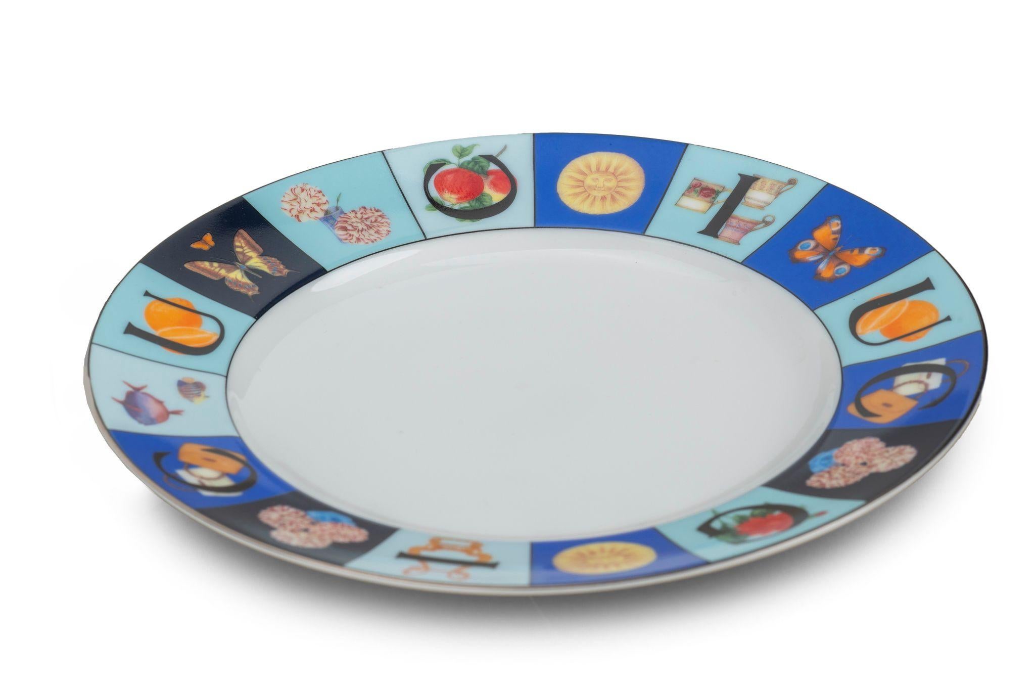Black Gucci Multicolor Porcelain Dessert Dish For Sale