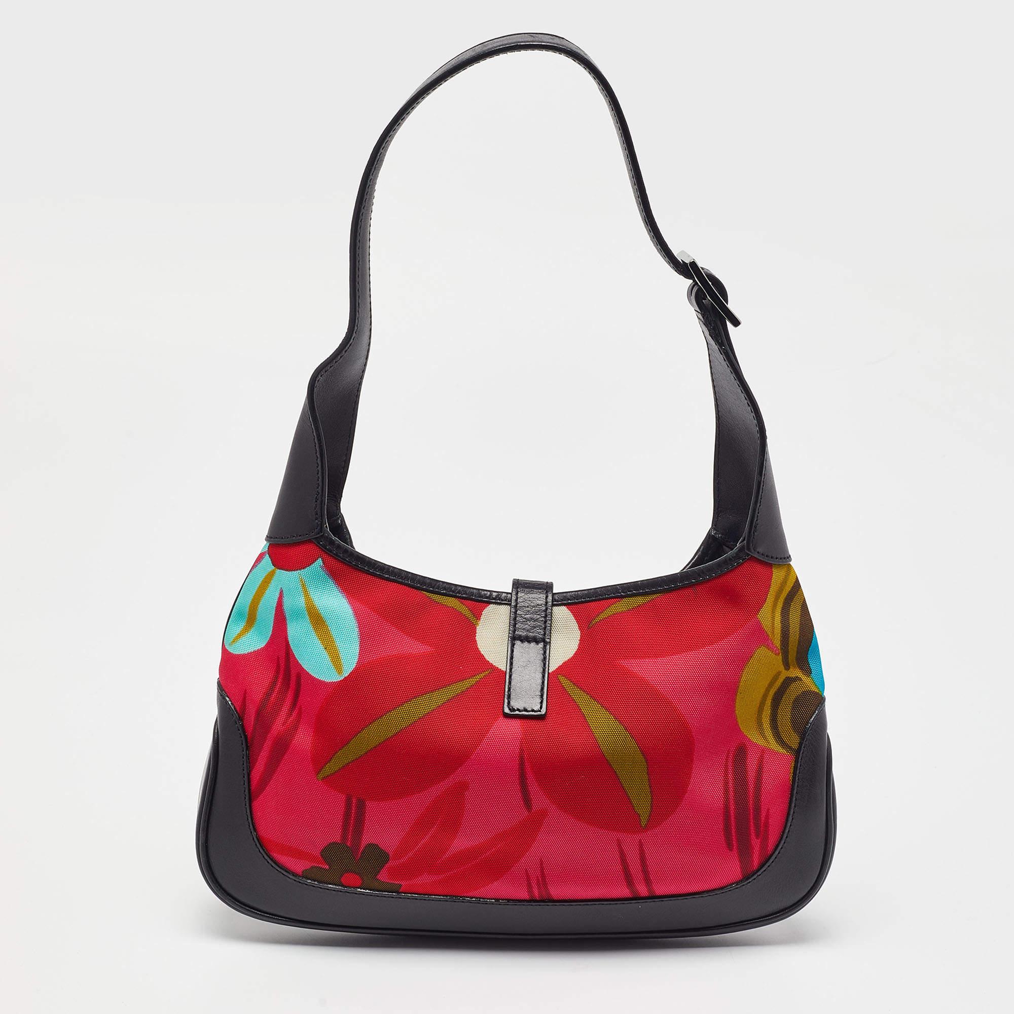 Gucci Multicolor Printed Canvas and Leather Vintage Jackie O Hobo 5