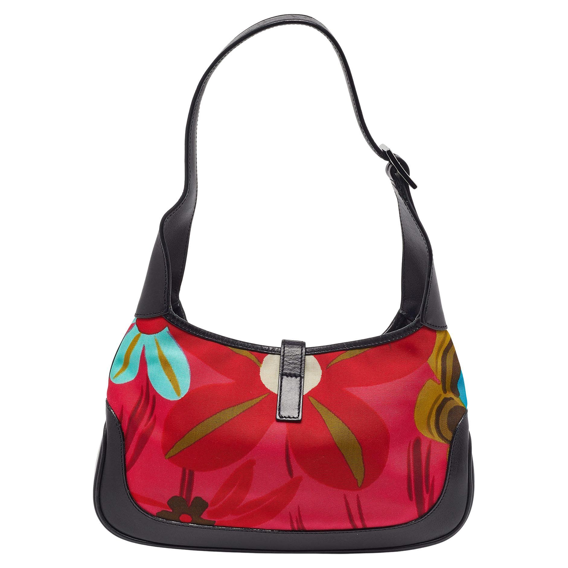 Gucci Multicolor Printed Canvas and Leather Vintage Jackie O Hobo