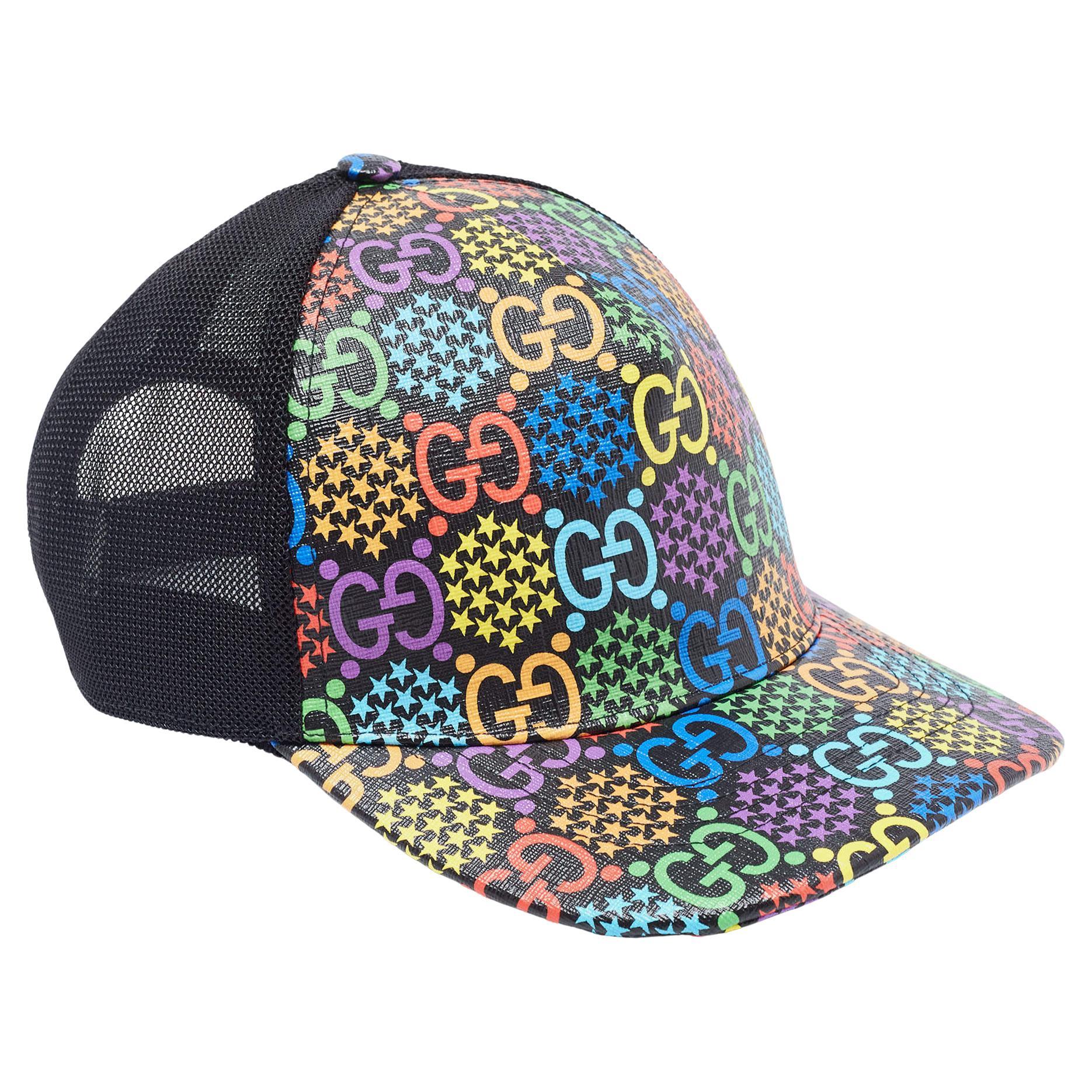 Gucci Multicolor Psychedelic GG Canvas and Mesh Baseball Cap L at 1stDibs