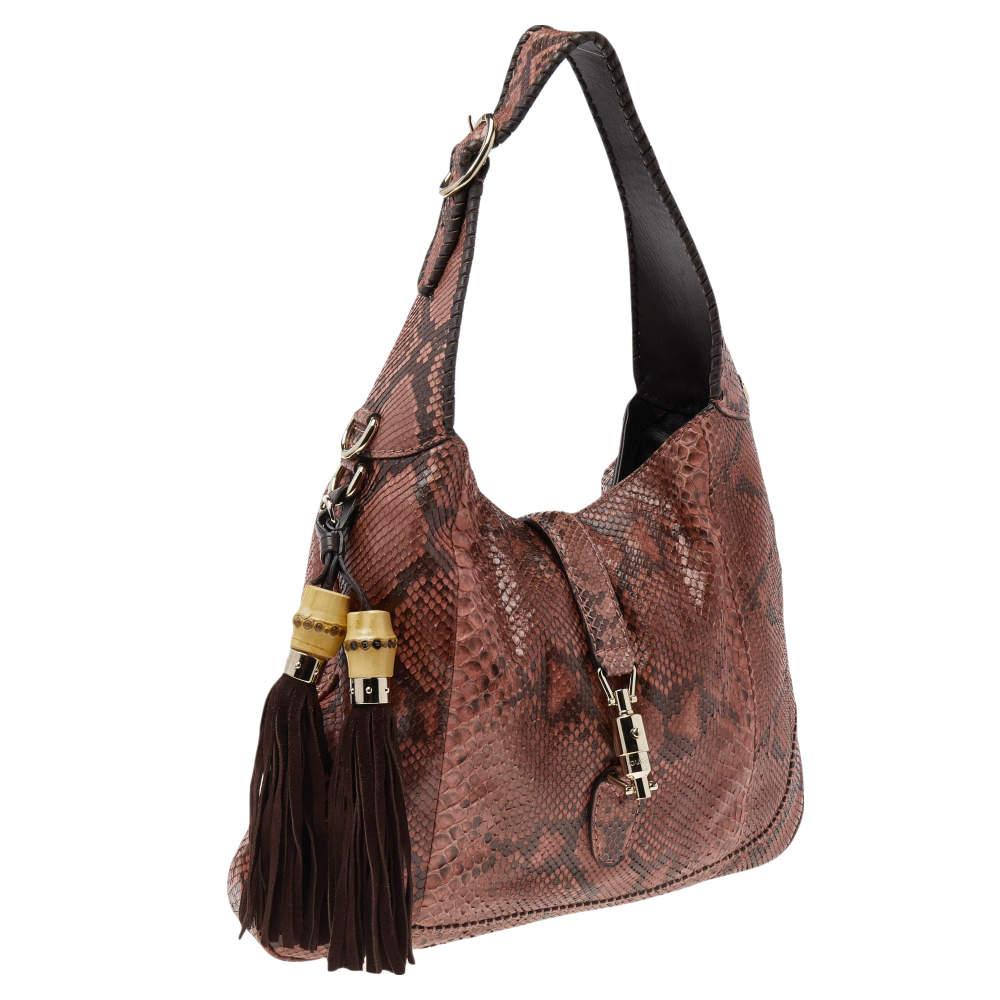 Gucci Multicolor Python and Leather Medium Jackie Hobo 2