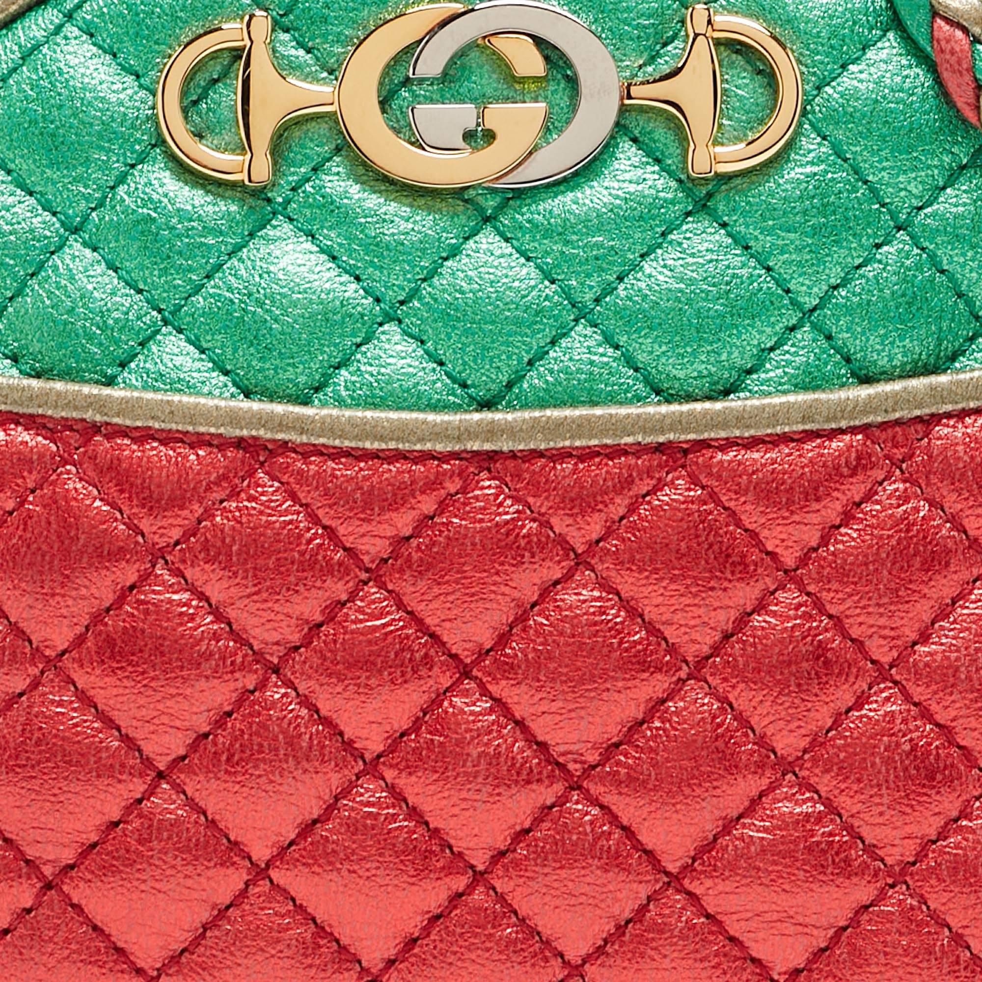 Women's Gucci Multicolor Quilted Leather Mini Trapuntata Crossbody Bag