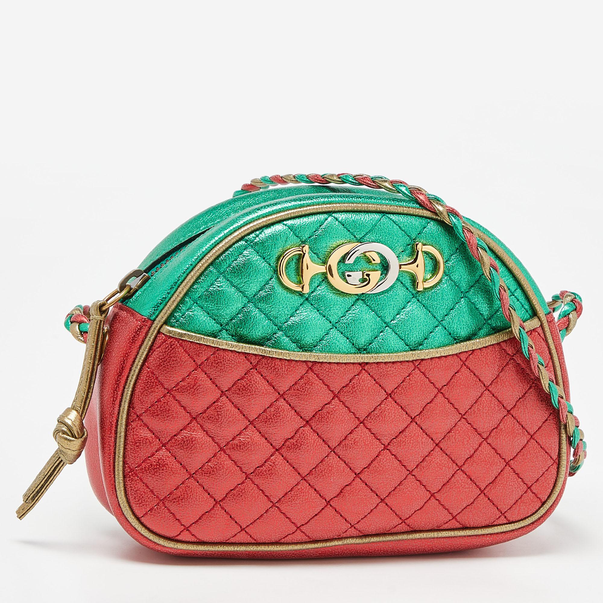 Mehrfarbige Mini Trapuntata Umhängetasche aus gestepptem Leder von Gucci Damen im Angebot