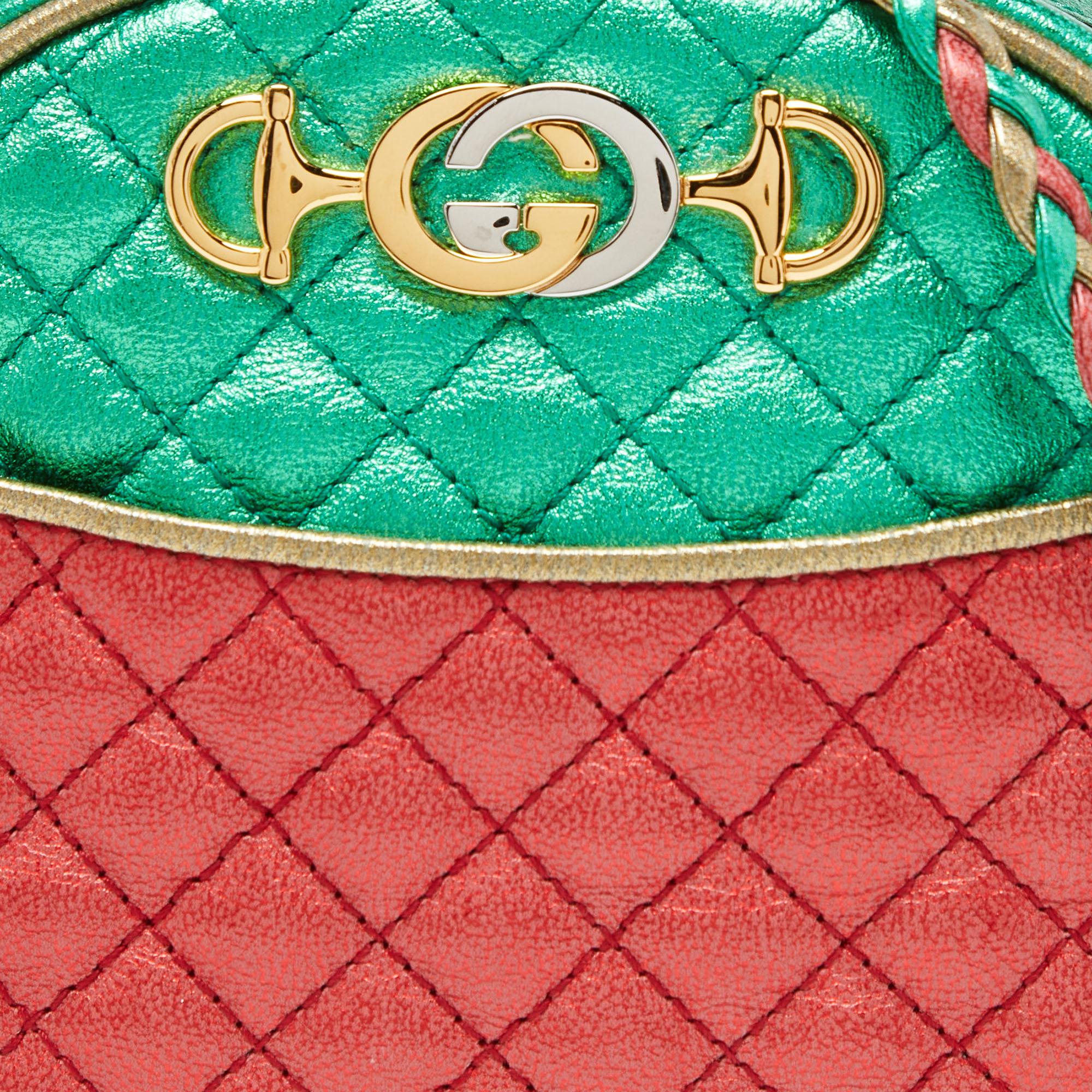 Mehrfarbige Mini Trapuntata Umhängetasche aus gestepptem Leder von Gucci im Angebot 1