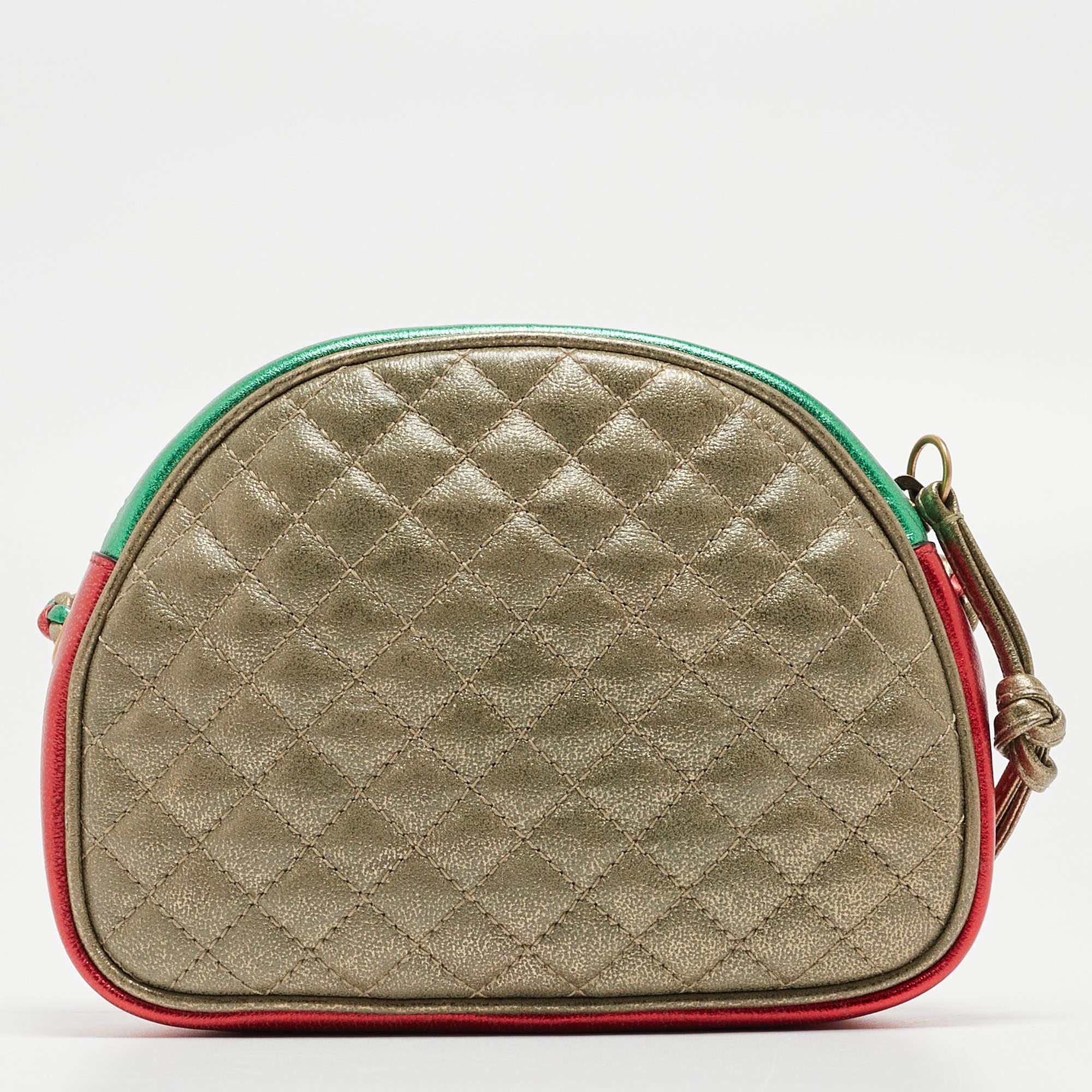 Gucci Multicolor Quilted Leather Mini Trapuntata Crossbody Bag For Sale 4